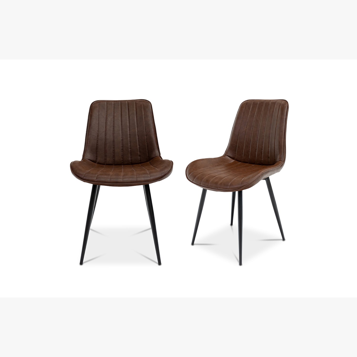 Pair of Jayden antique tan dining chairs with black legs