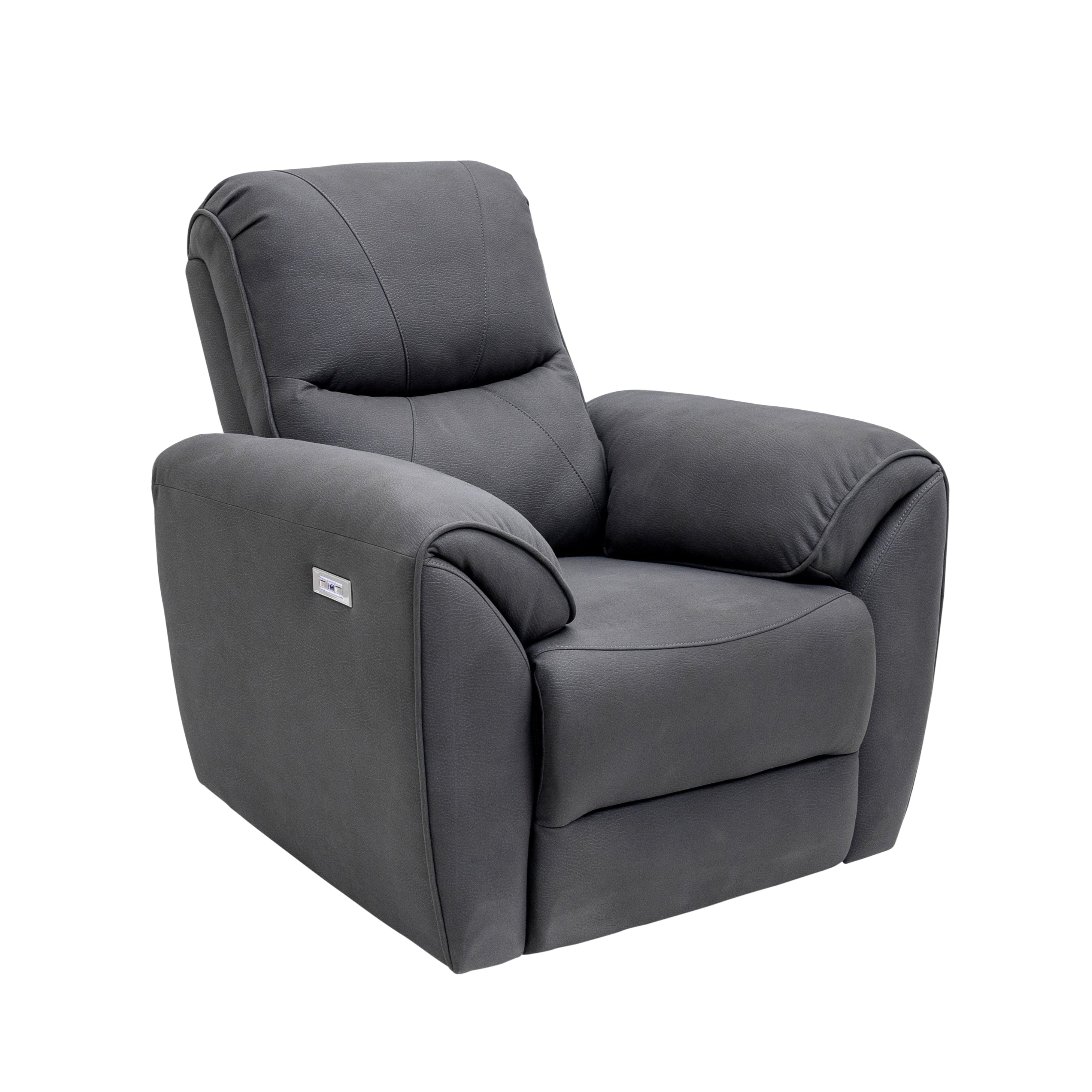 Kevin armchair with curved arms and plush backrest