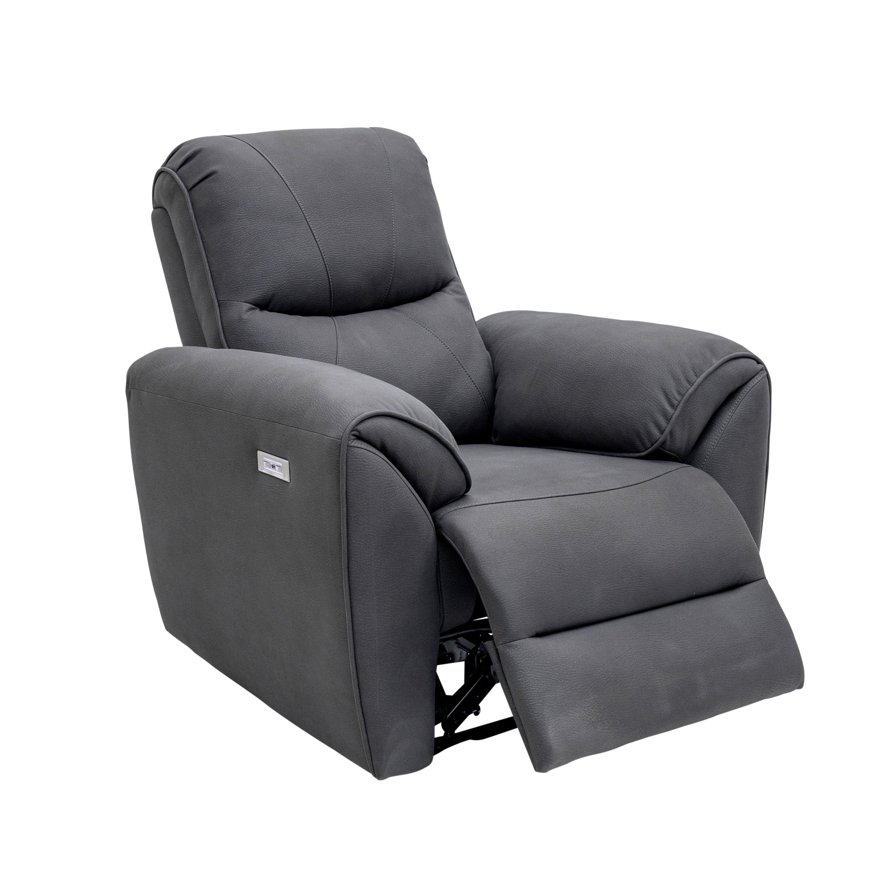 Kevin armchair with curved arms and plush backrest
