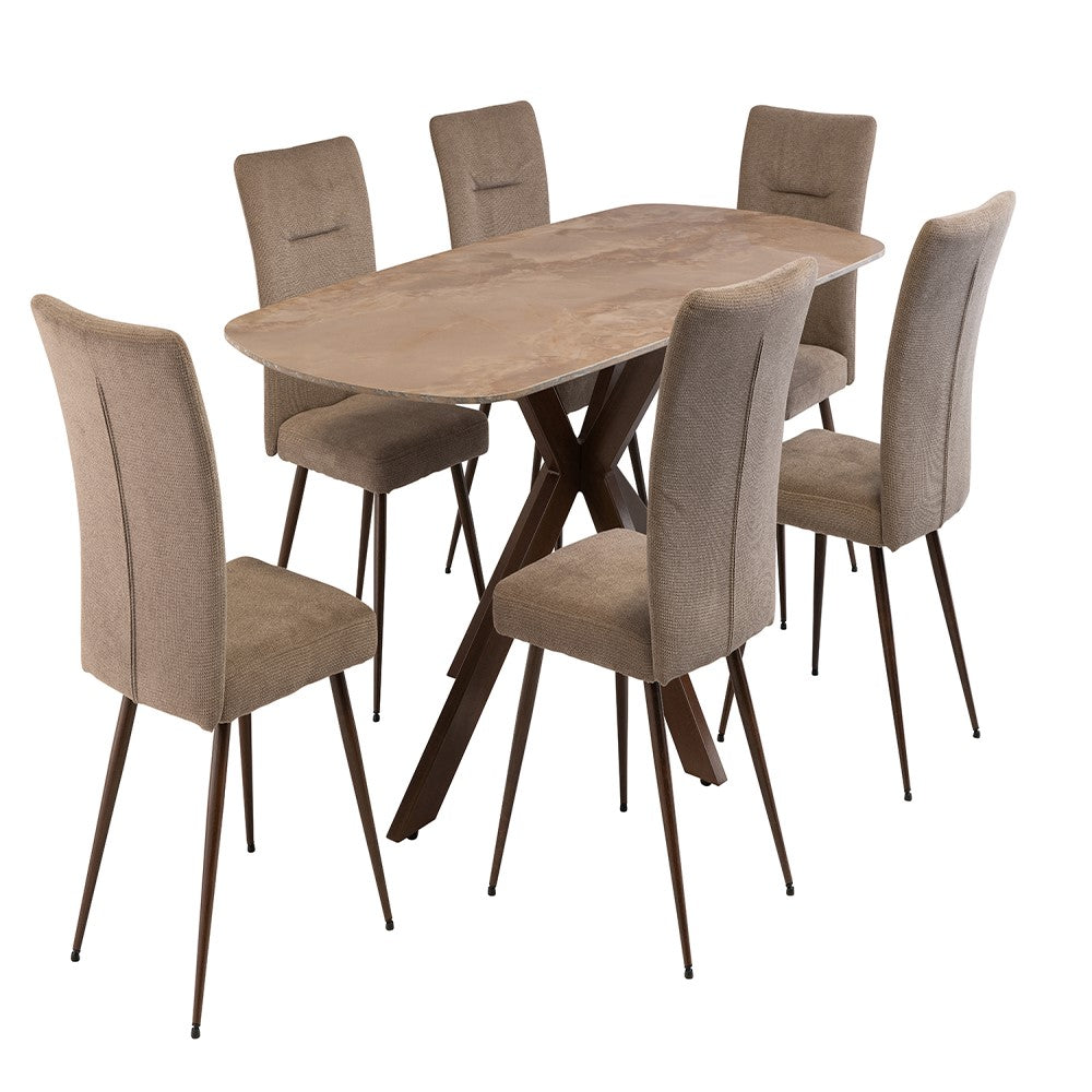 Lee dining chair styled with a modern dining table