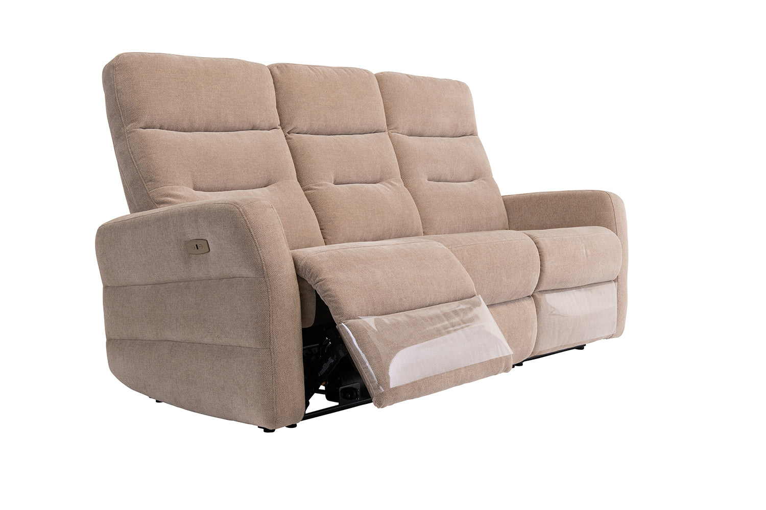Denis 3 Seater Electric Reclining Sofa - Mink