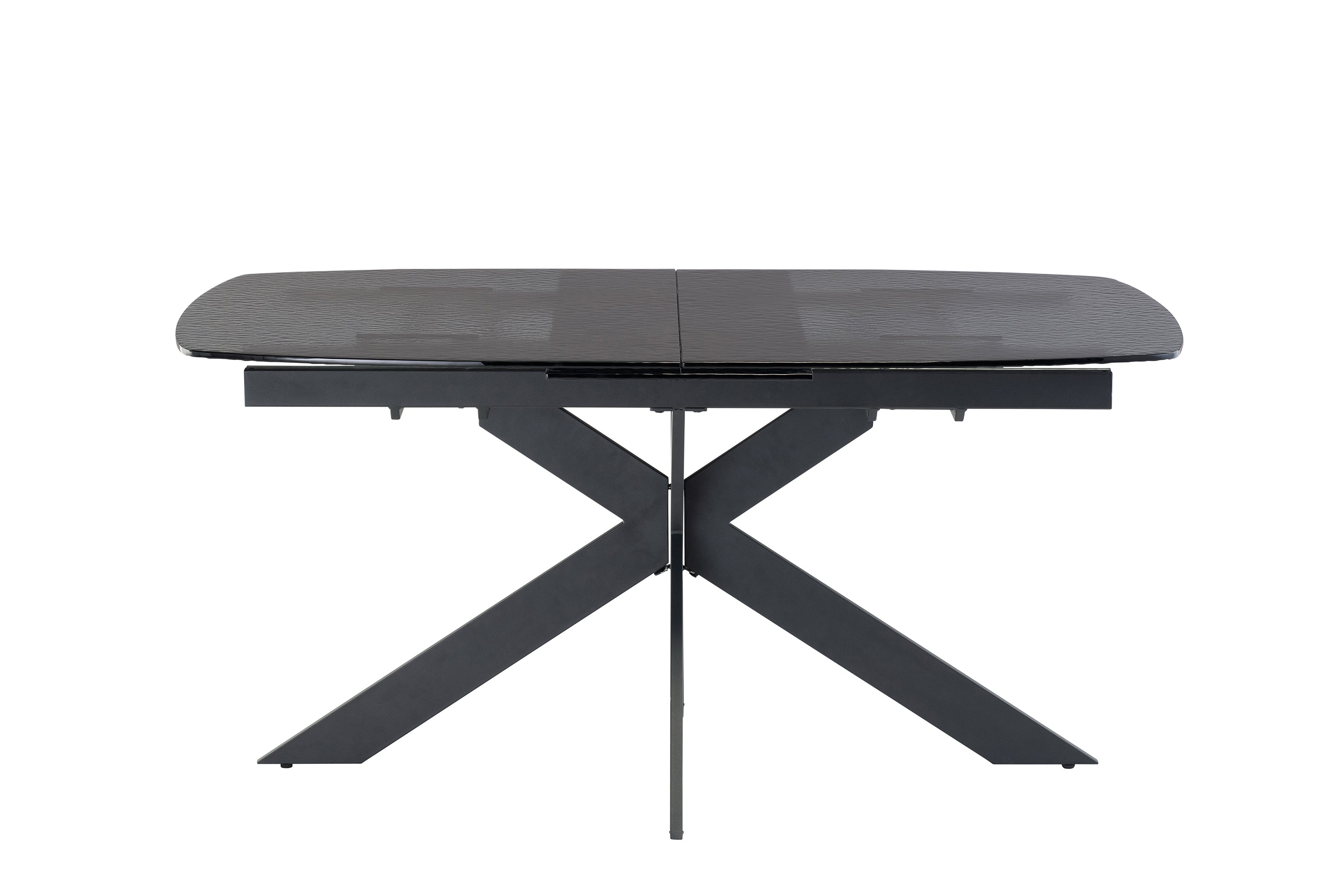 Napoli 1.6n (+0.4m) Extending Dining Table - Black Bubble Glass