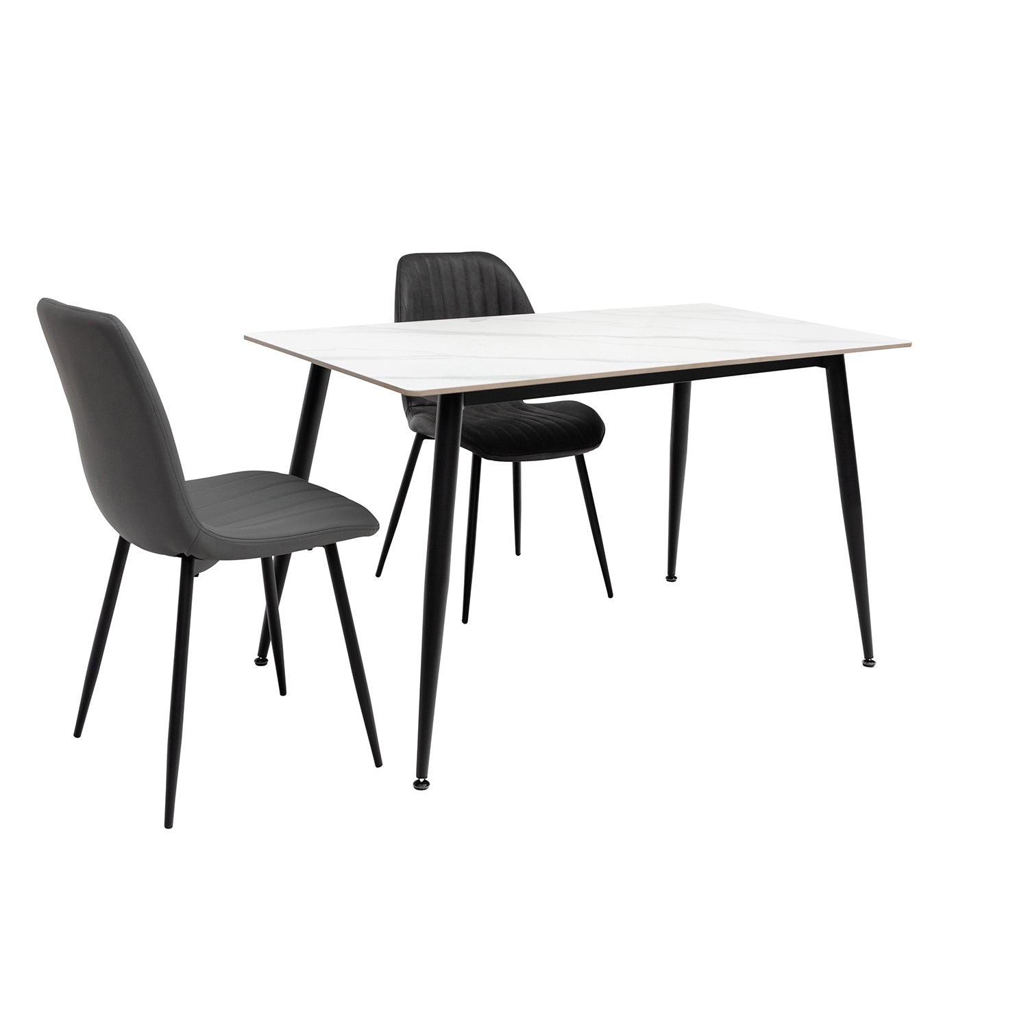 Modern rectangular dining table in snow white gloss finish