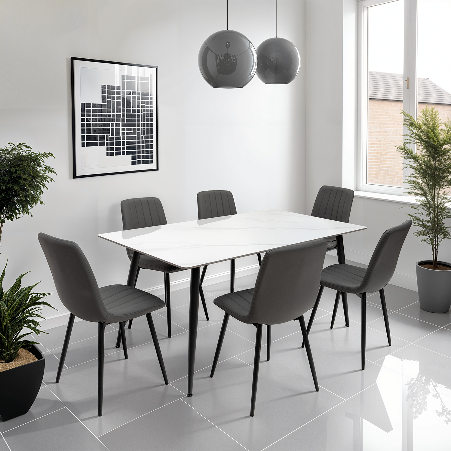 Contemporary dining table seating 6 to 8 people