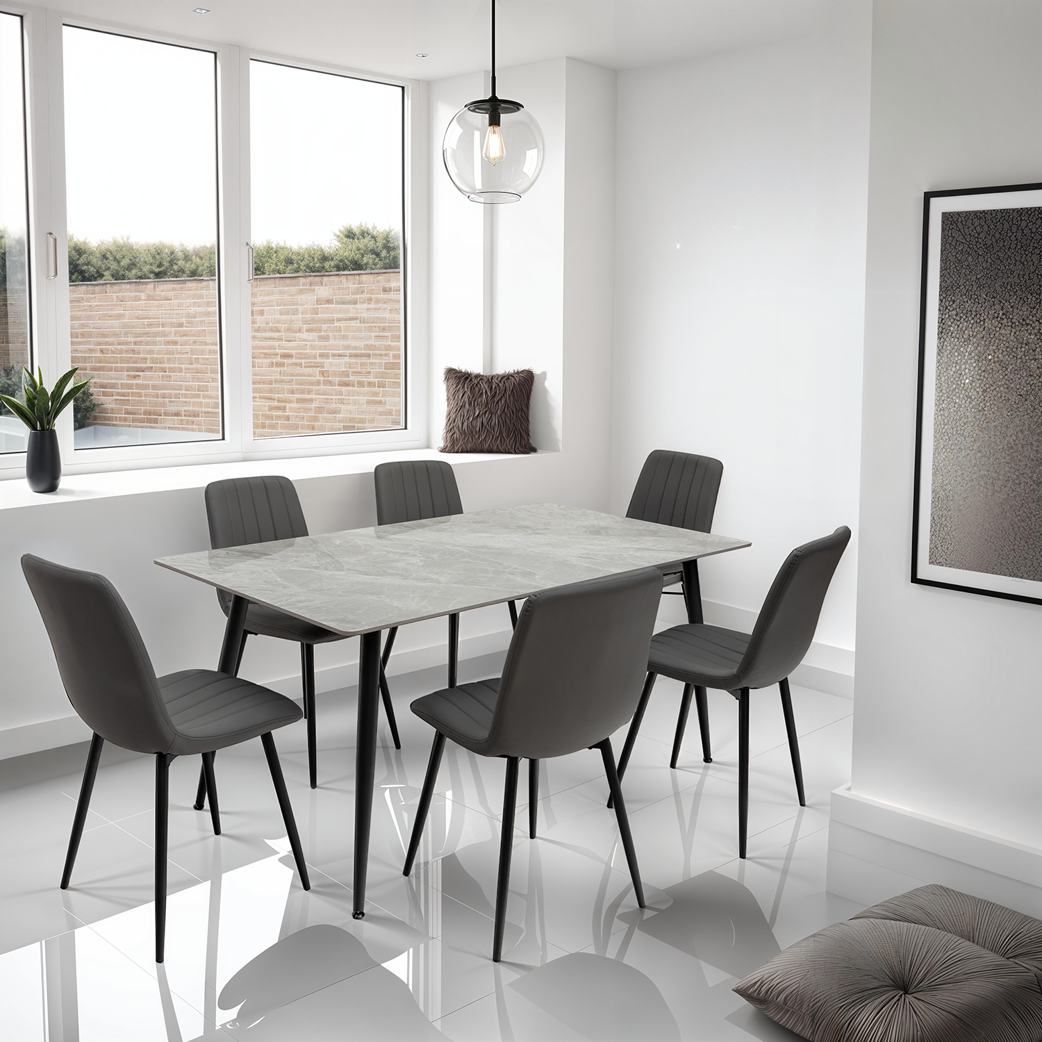 Contemporary dining table seating 6 to 8 people
