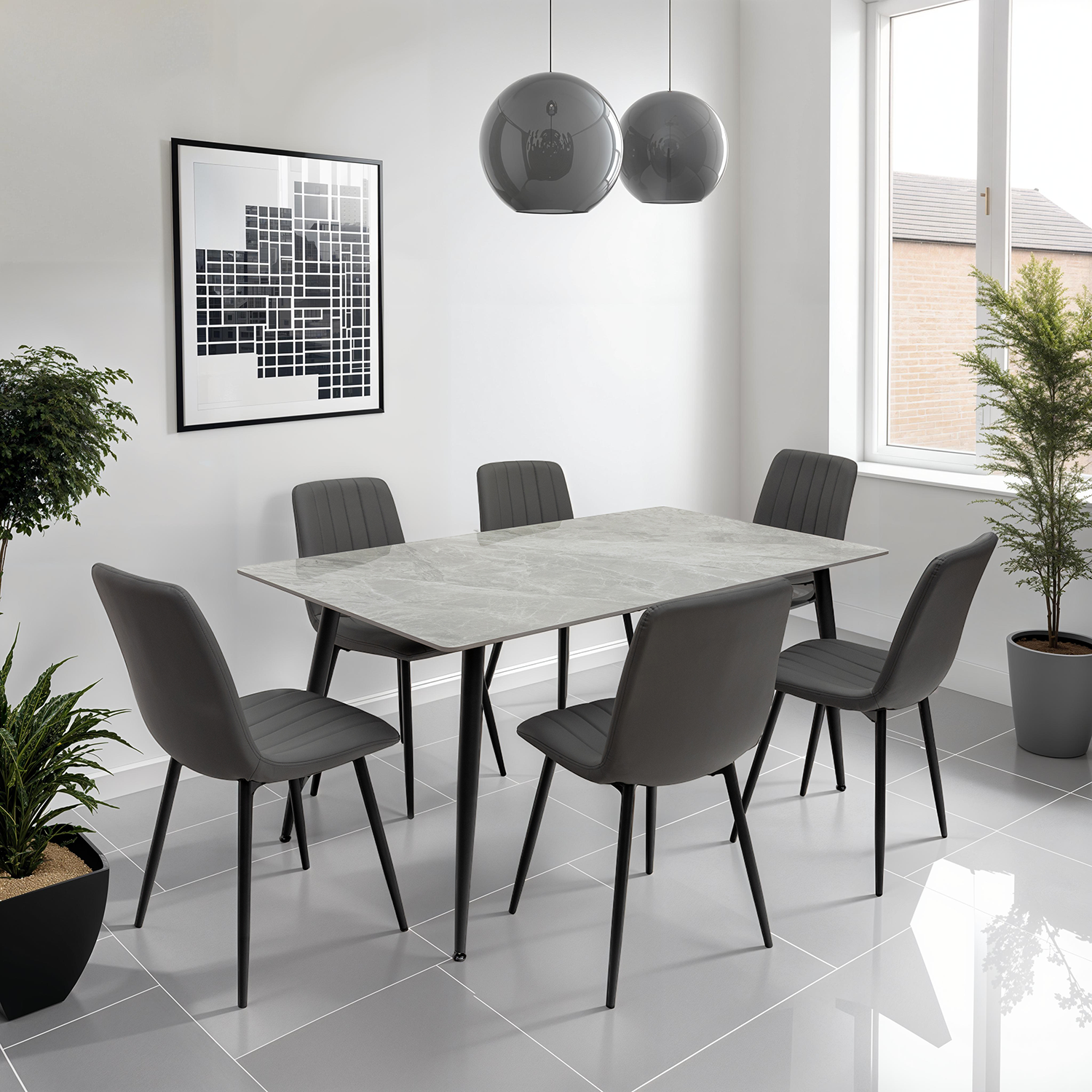 Contemporary dining table seating 6 to 8 people