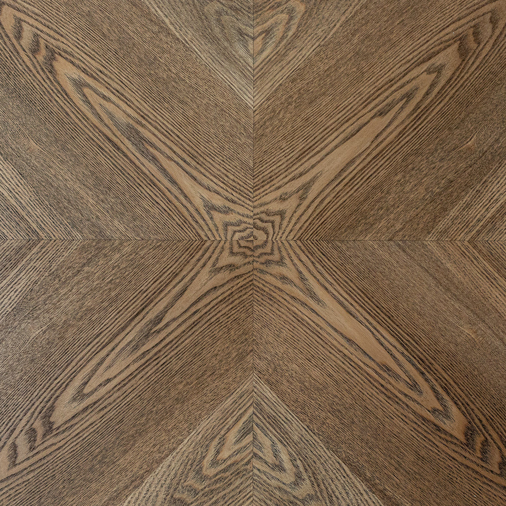  Symmetrical inlay design on Rory oak dining table