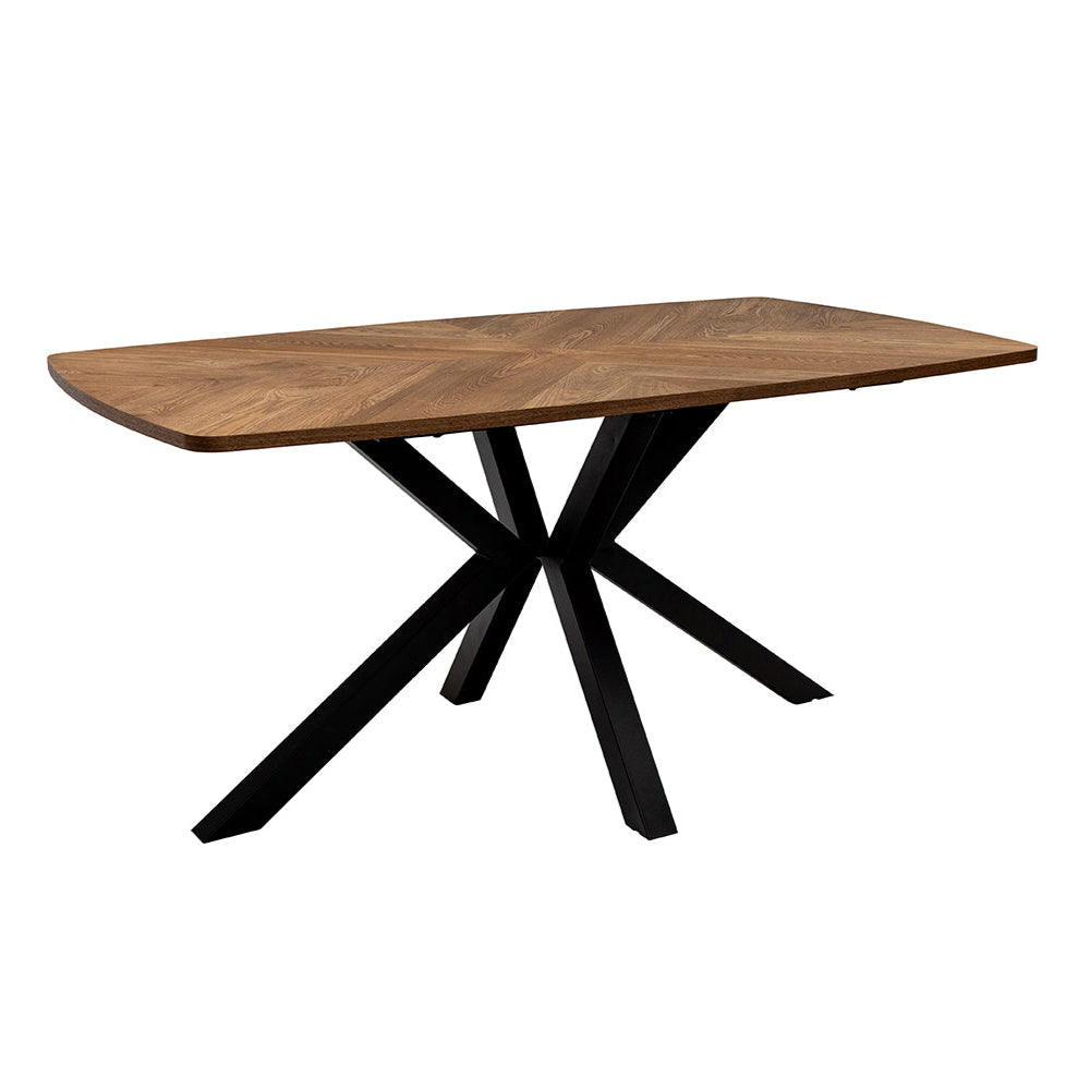  Symmetrical inlay design on Rory oak dining table