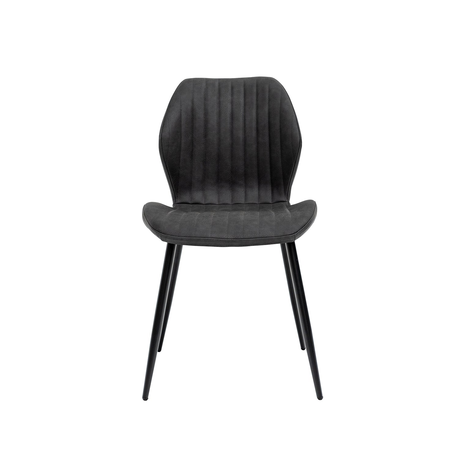 Callum Faux Leather Dining Chair - Charcoal (Pairs)