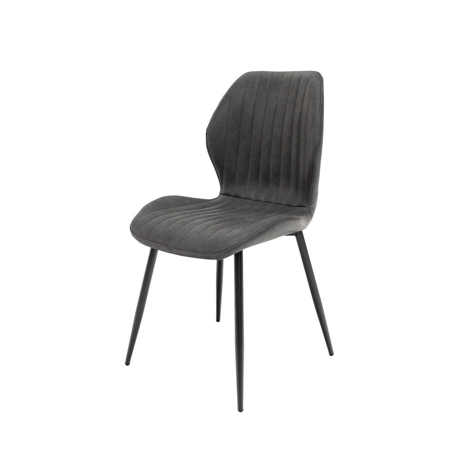 Callum Faux Leather Dining Chair - Charcoal (Pairs)