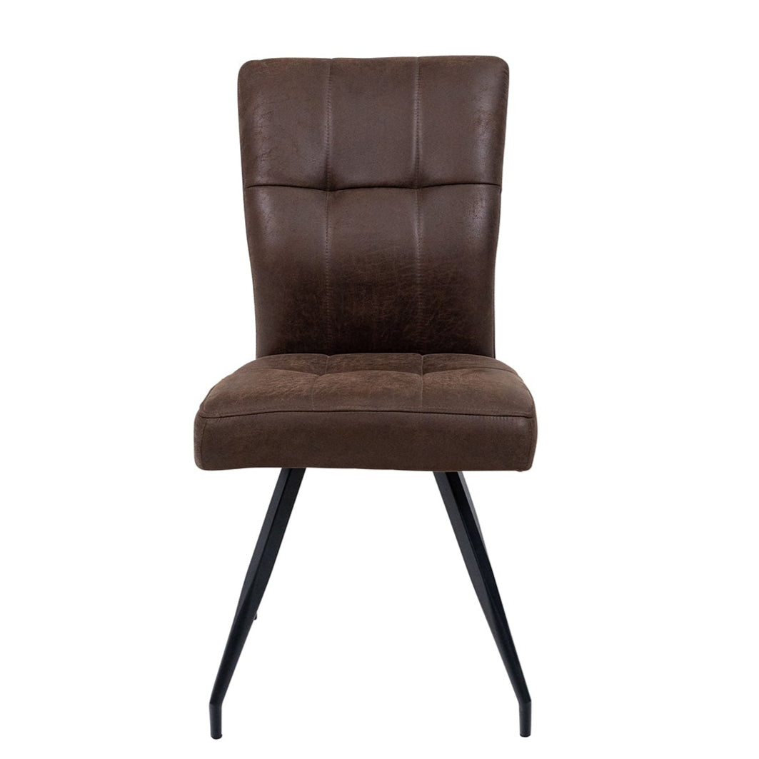 Elegant curved back dining chair in dark fabric