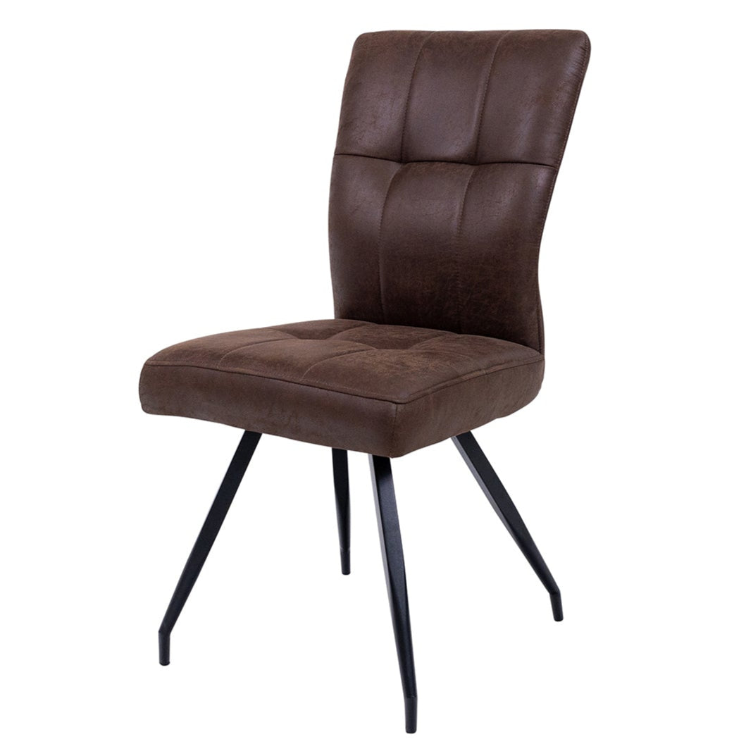 Elegant curved back dining chair in dark fabric
