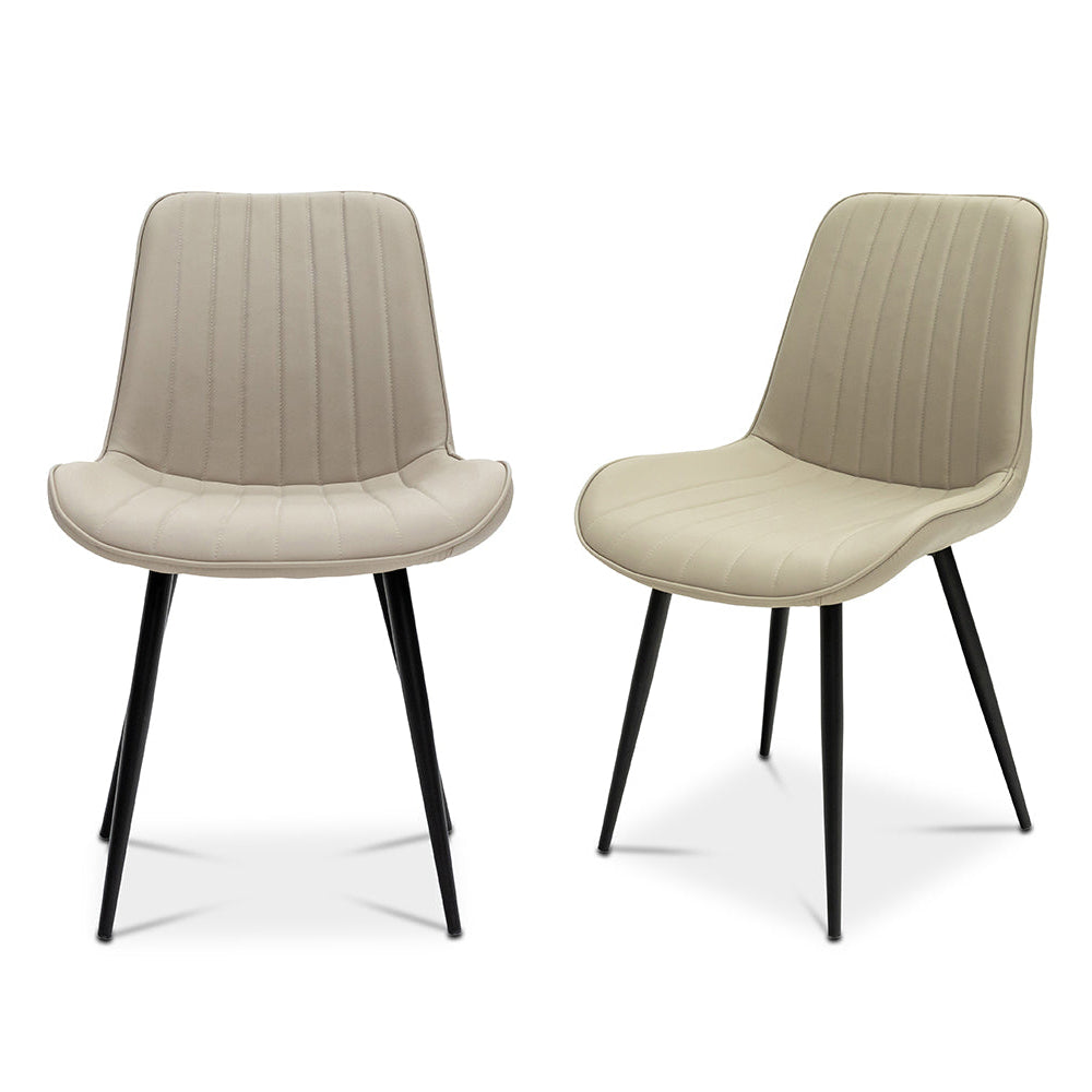 Set of stone faux leather chairs for modern dining room