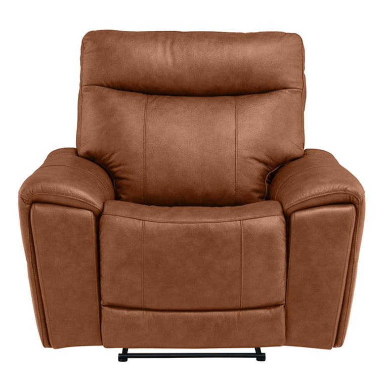 Fionn electric reclining leather armchair with padded arms
