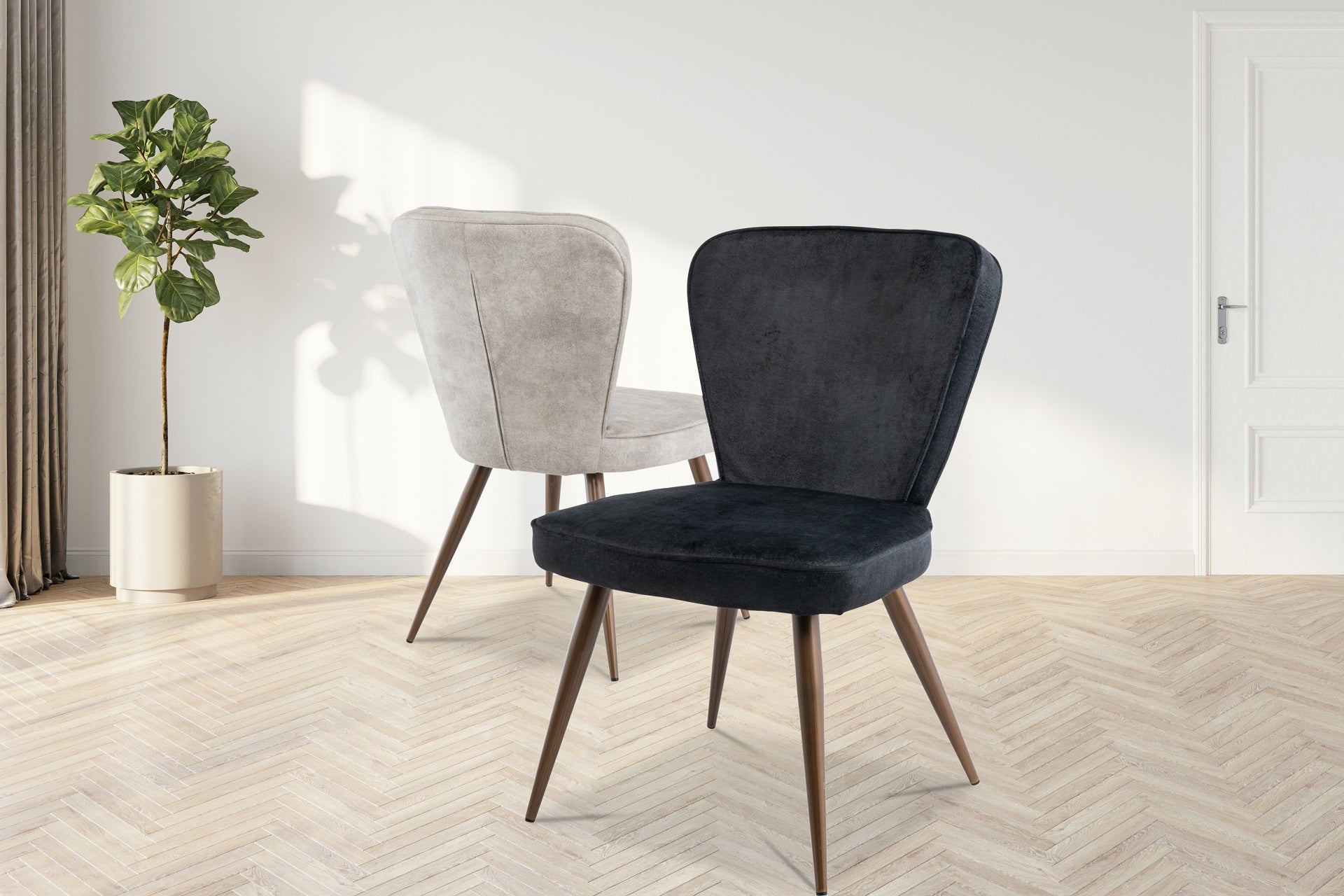 Flara Fabric Dining Chair (Pair)