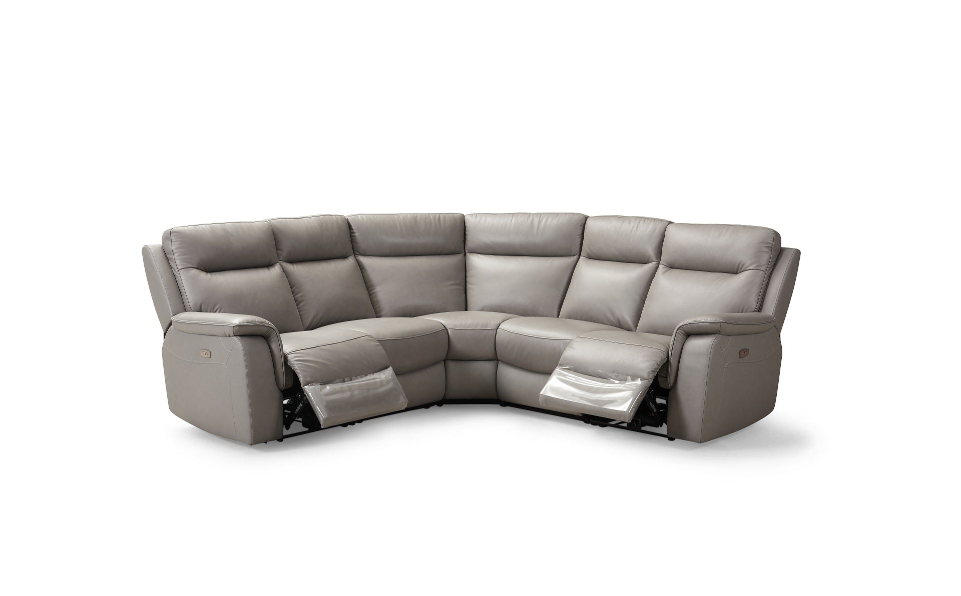 Hanna Leather Electric Recliner Corner Group - Grey