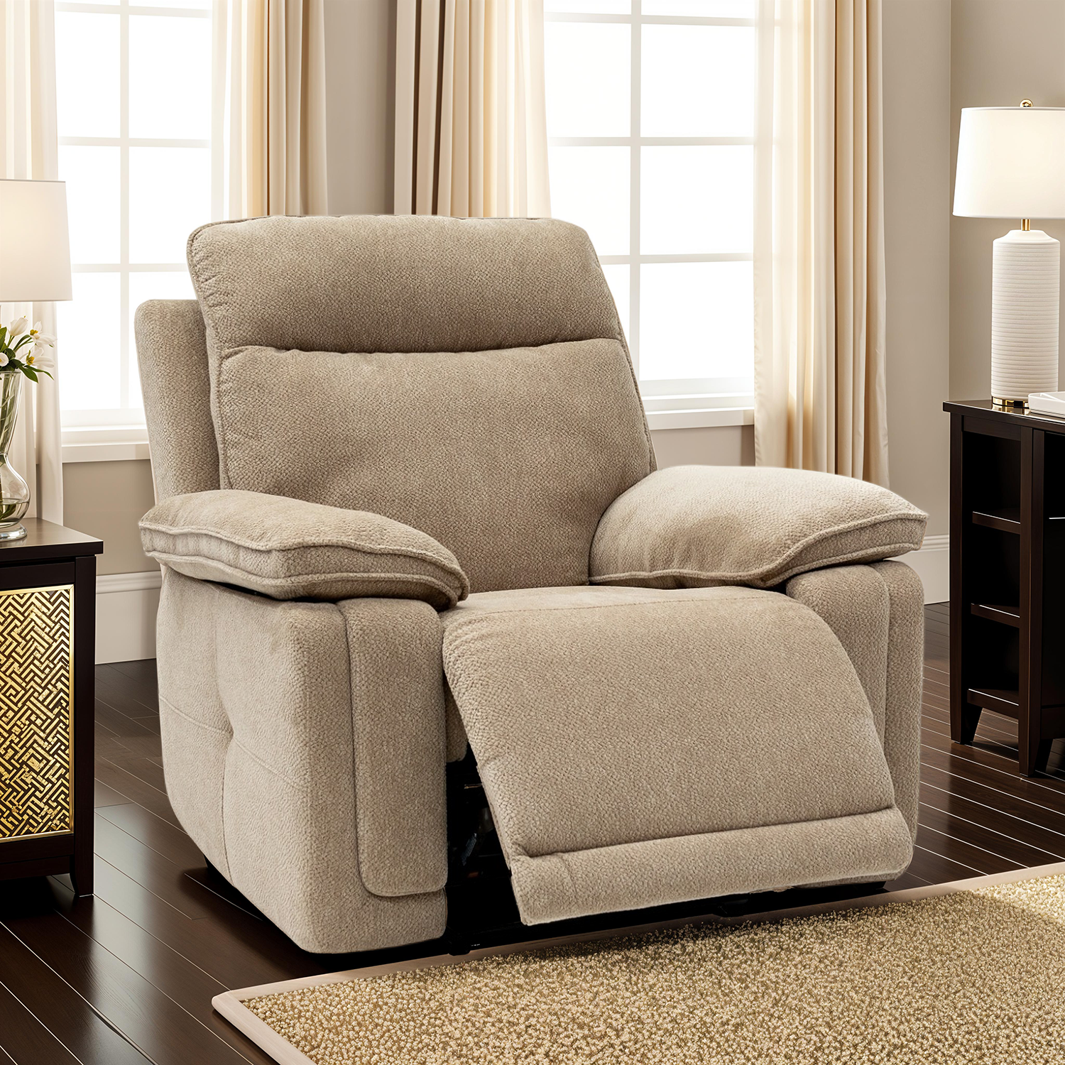 Liam electric recliner sofa in soft-touch premium fabric