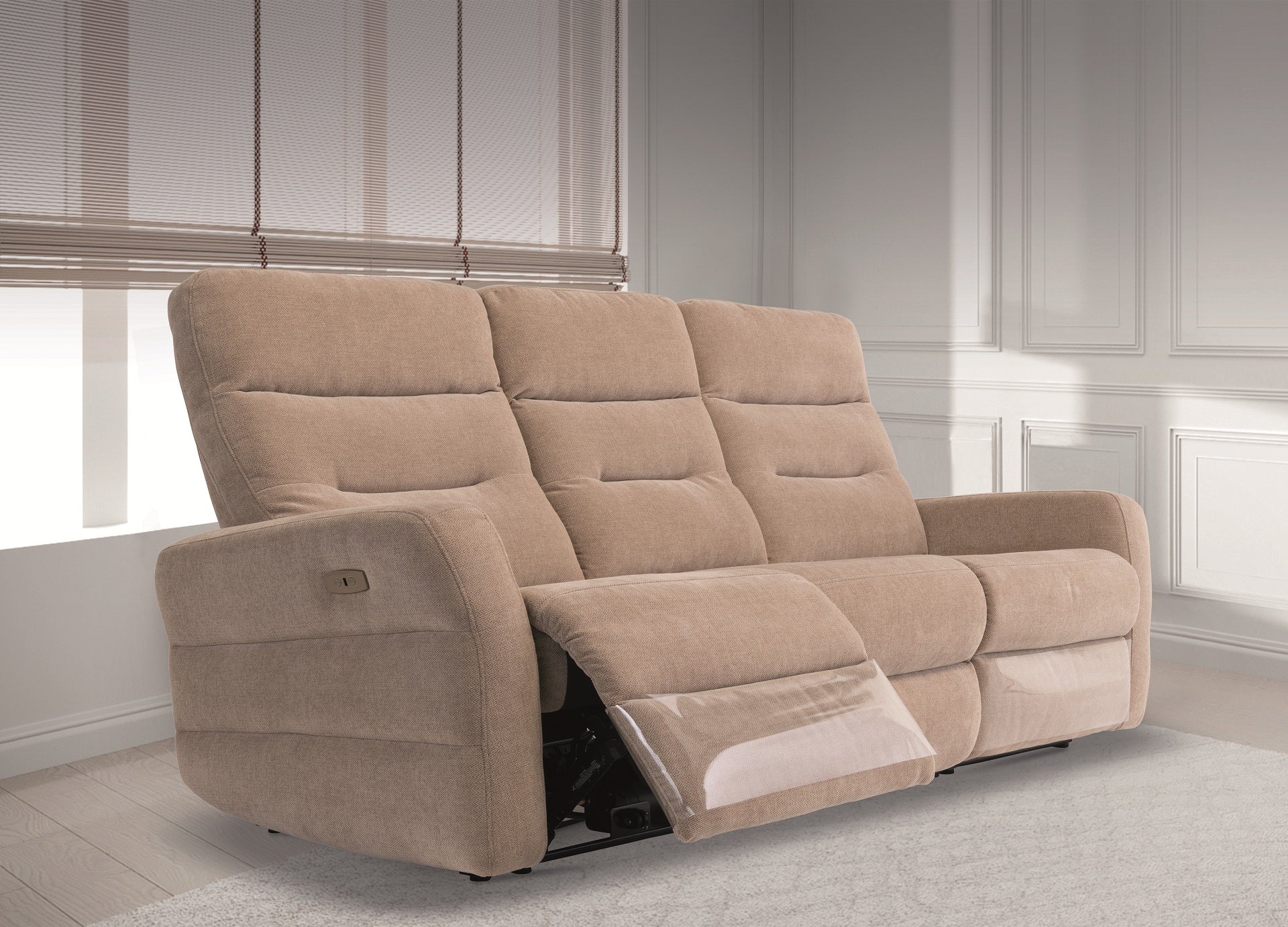 Madison Fabric Electric 3 Seater Recliner