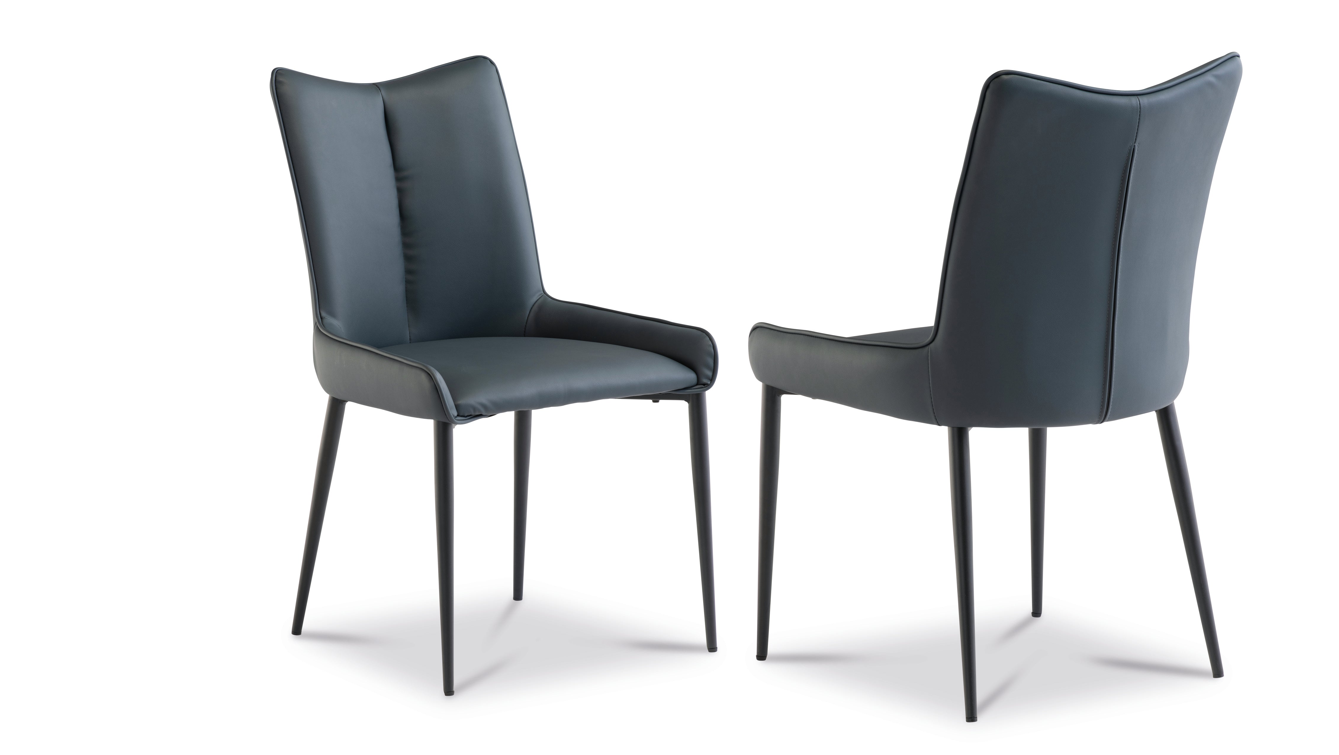 Maisie Dining Chair - Teal Pu / Black Leg (Pairs)
