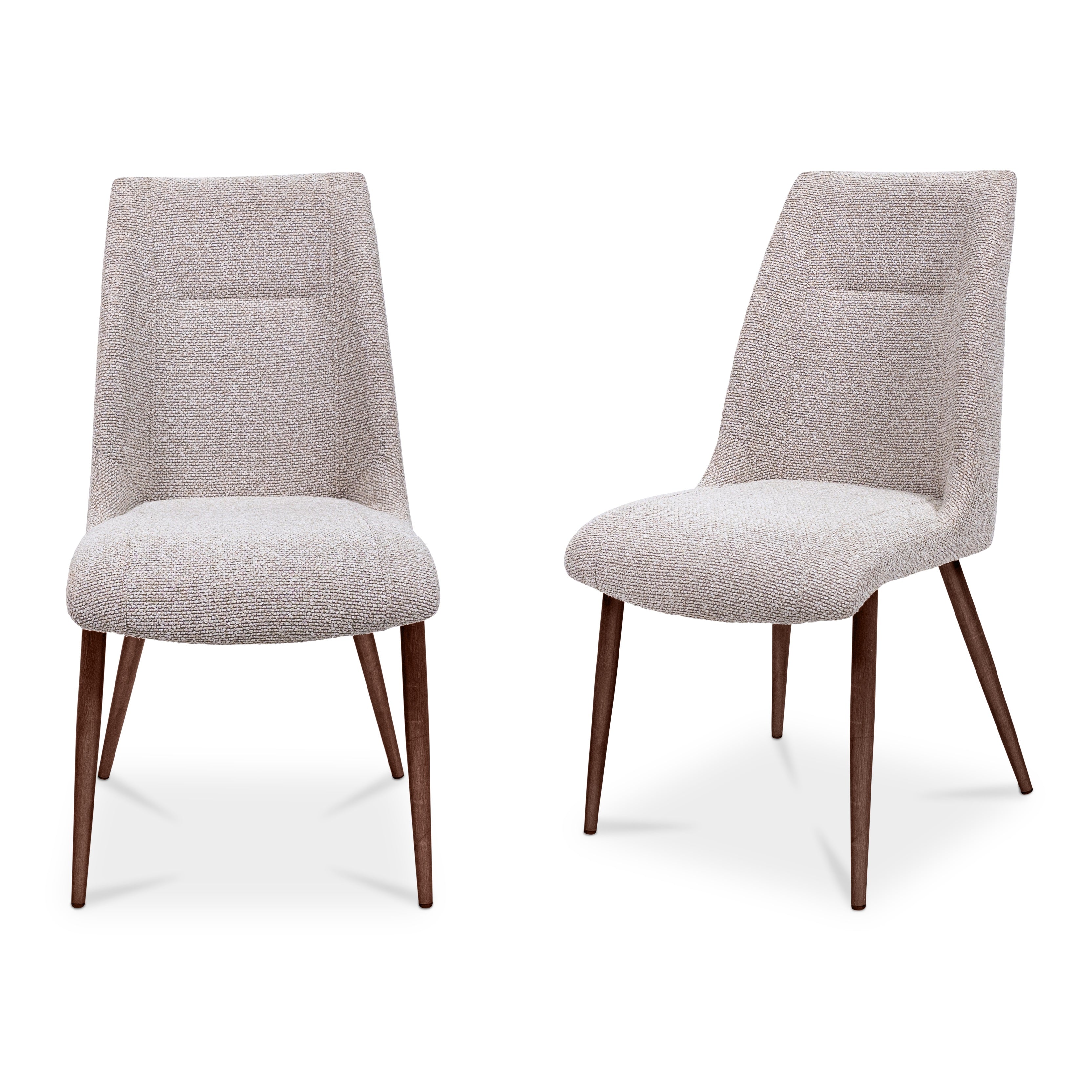 Patrick natural yarn fabric dining chair with brown powder-coated legs