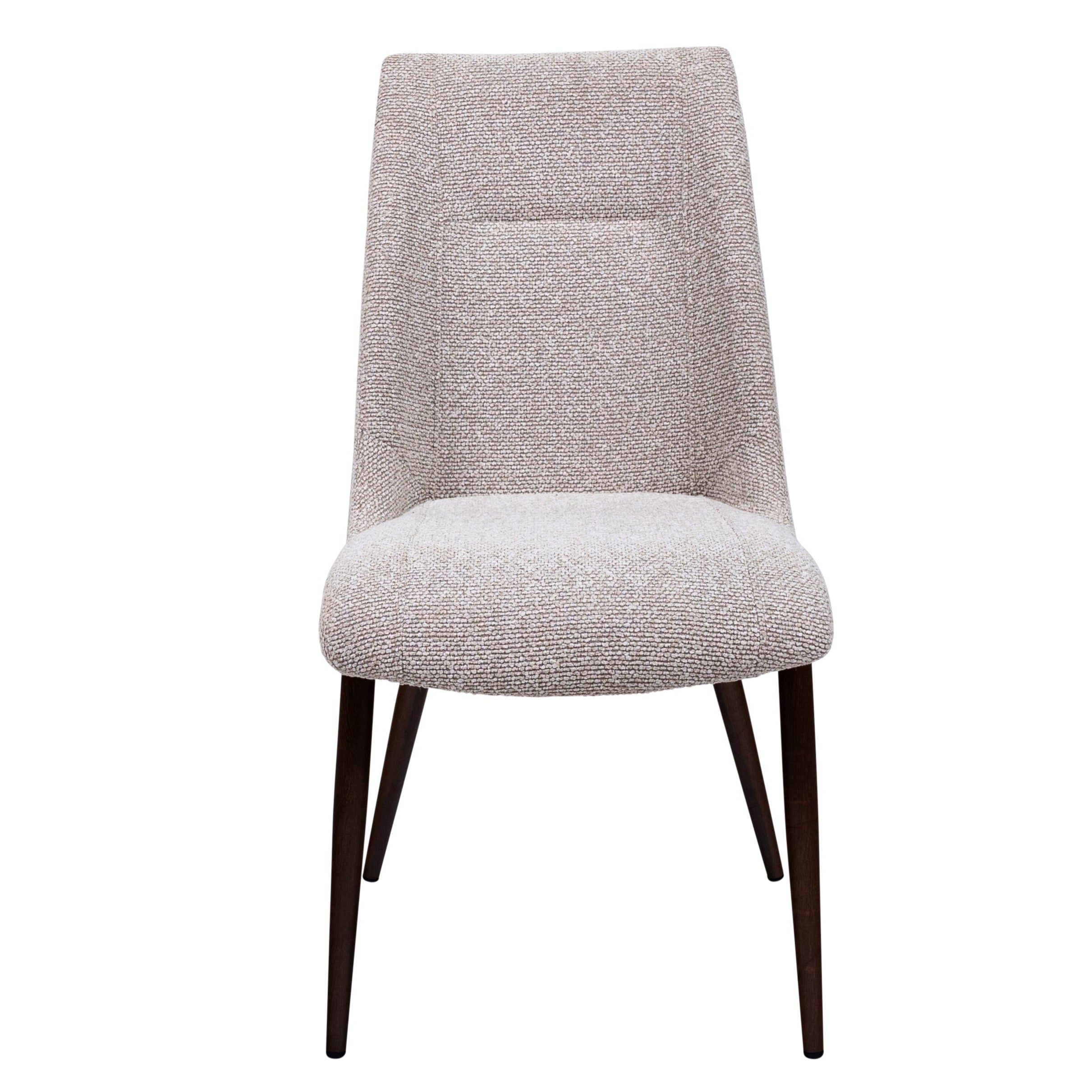 Patrick natural yarn fabric dining chair with brown powder-coated legs