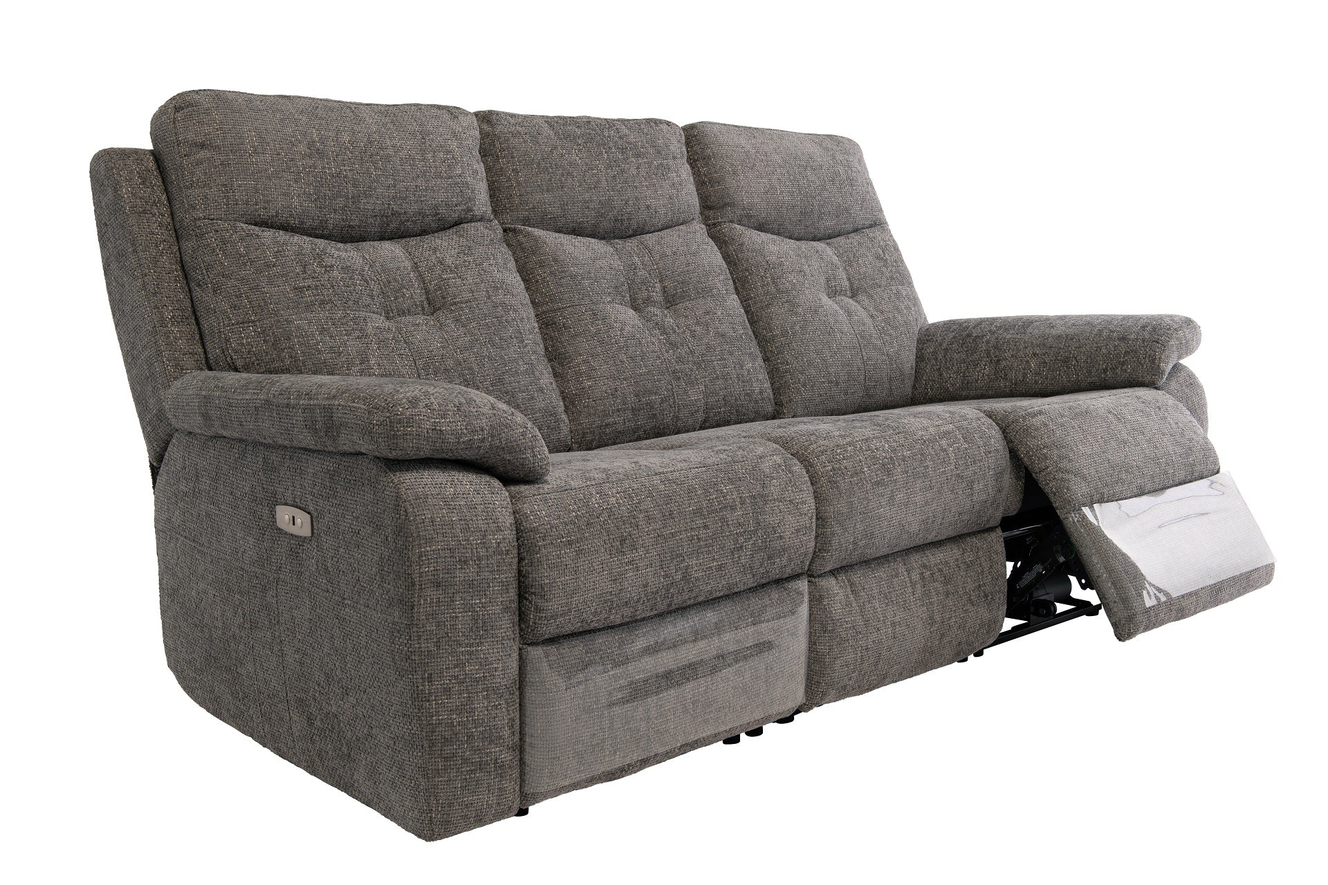 Sonia Fabric Electric 3 Seater Recliner - Graphite