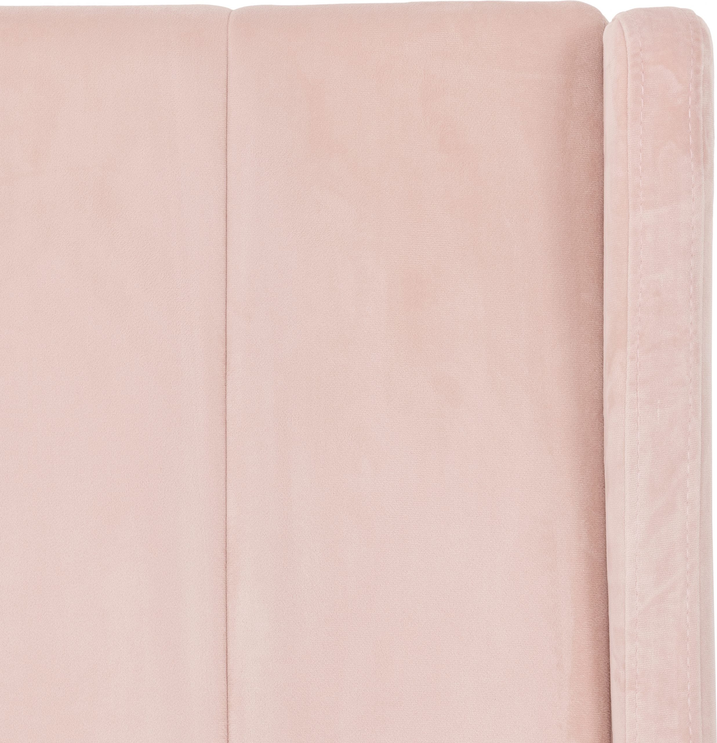Amelia 3' Bed Pink Velvet Fabric