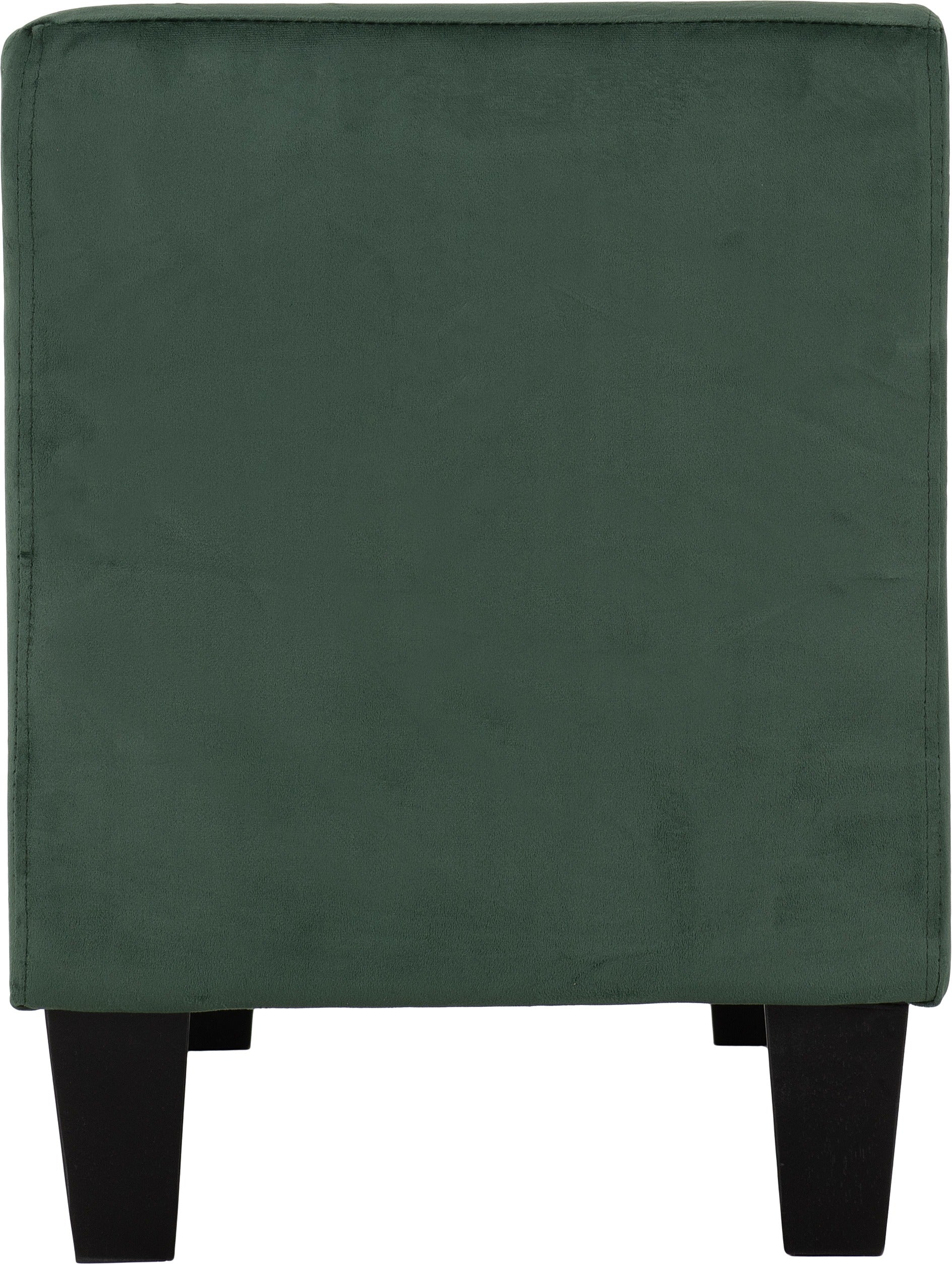 Amelia Storage Ottoman Green Velvet Fabric