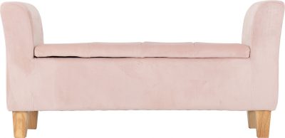 Amelia Storage Ottoman Pink Velvet Fabric
