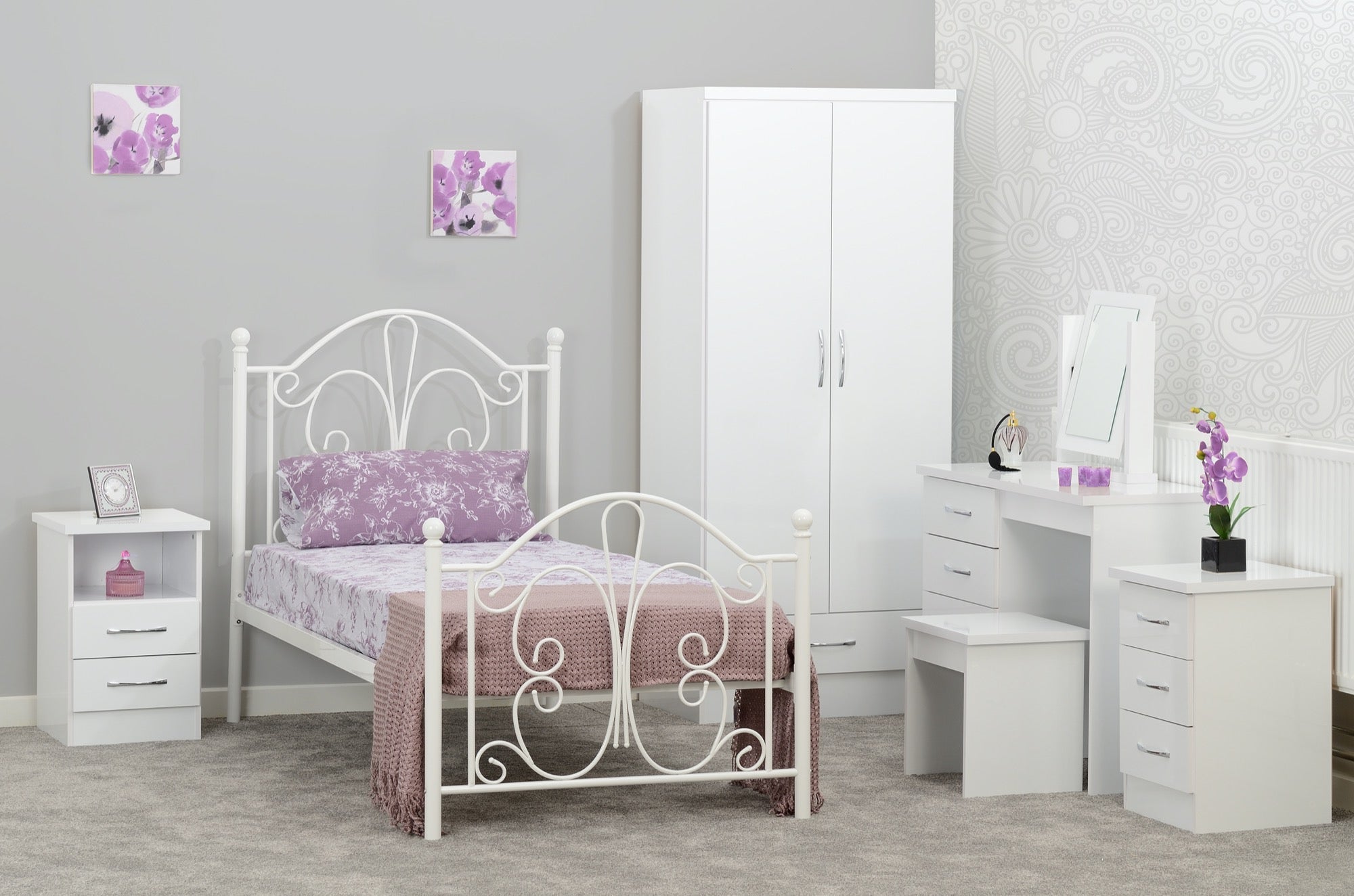 nevada 4 door 2 drawer mirrored wardrobe