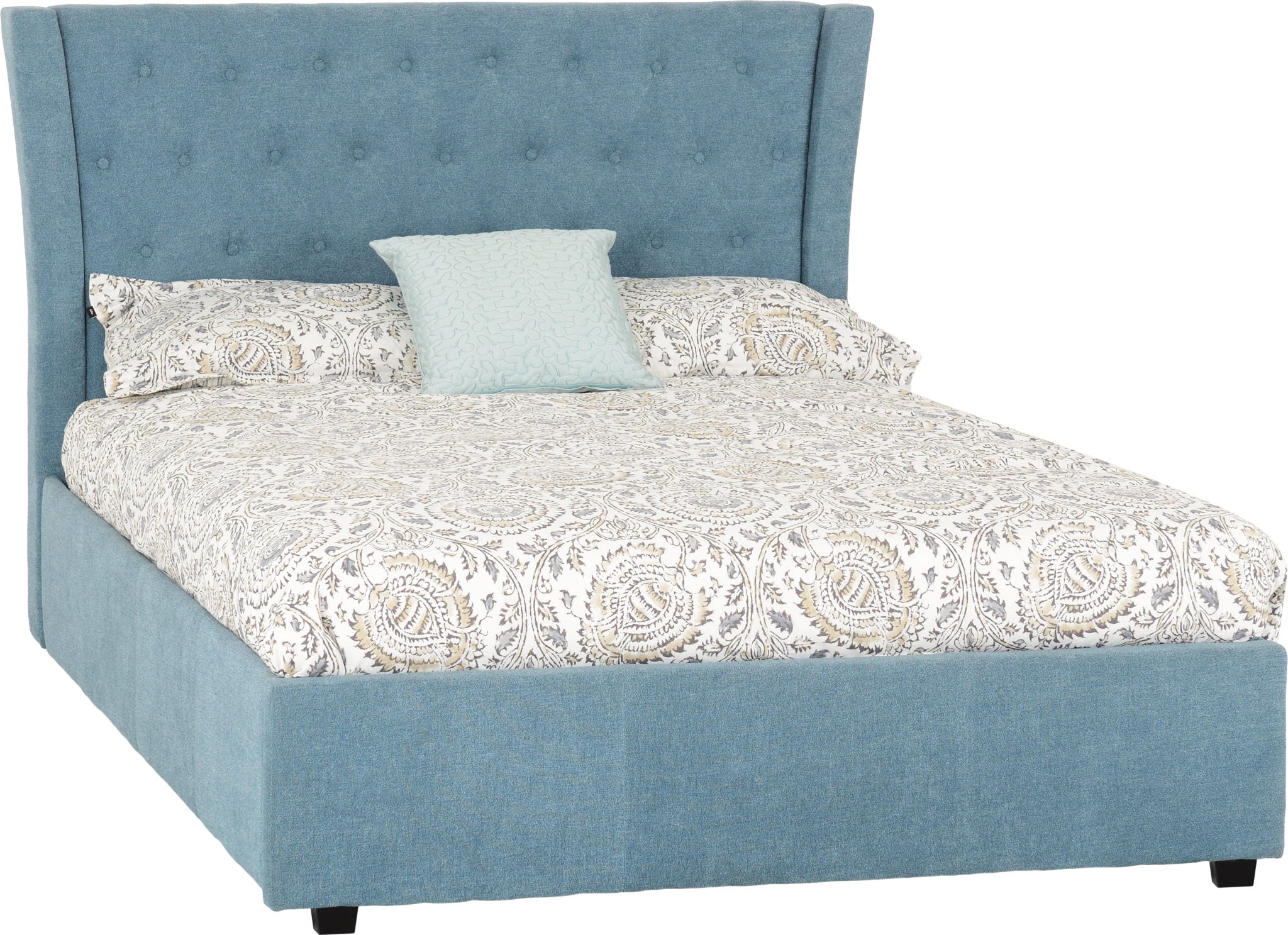 4'6" Bed Blue Fabric