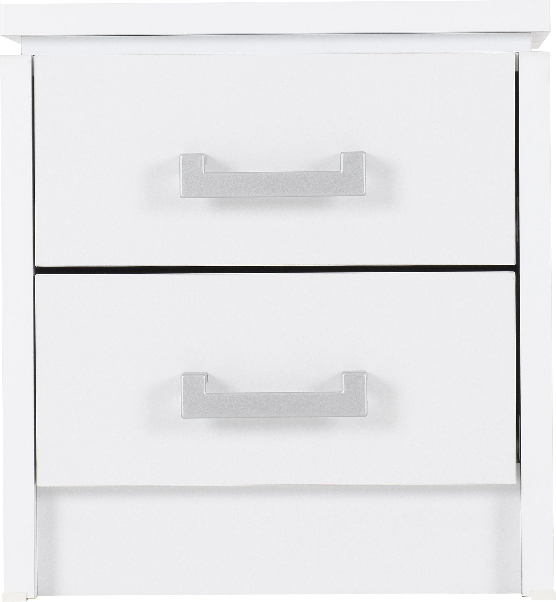 white two drawer nightstand