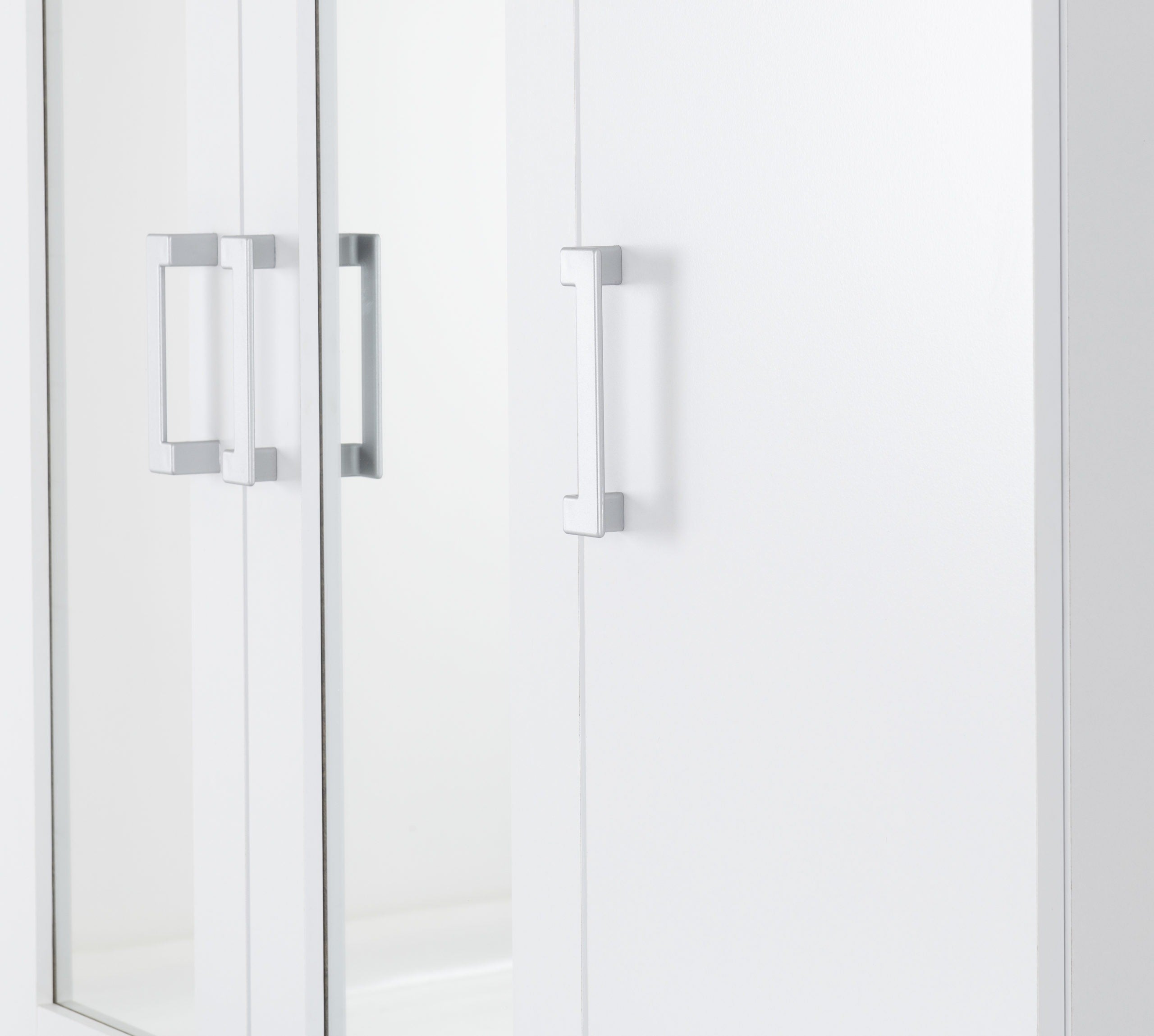 3 door white gloss mirrored wardrobe