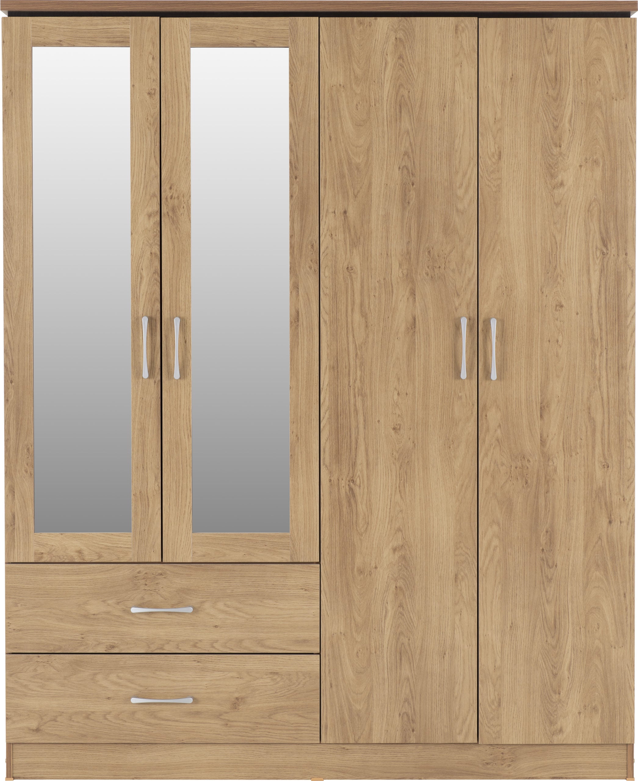 4 door 2 drawer mirrored wardrobe
