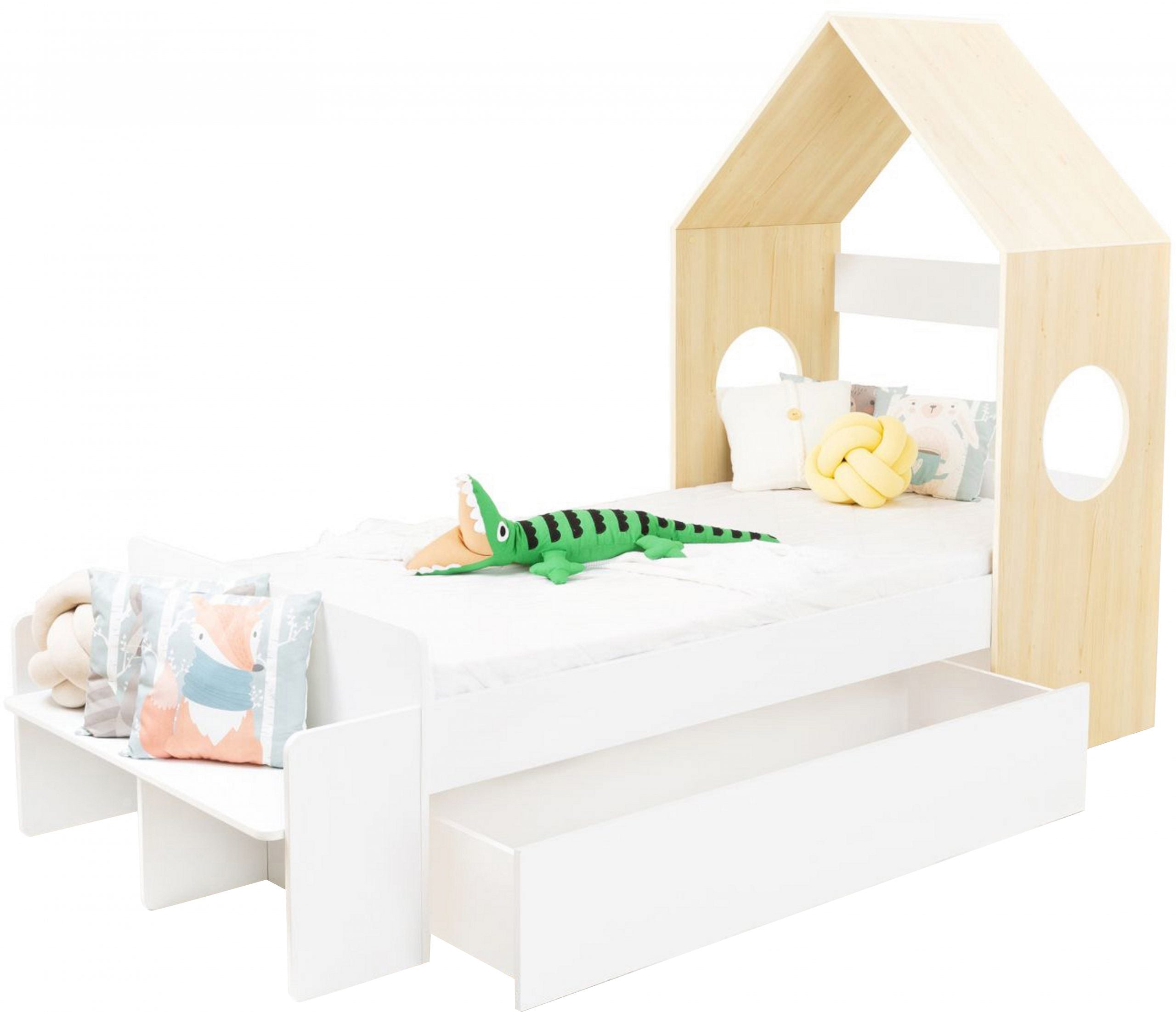 Cody 1 Drawer House Bed White/Pine Effect