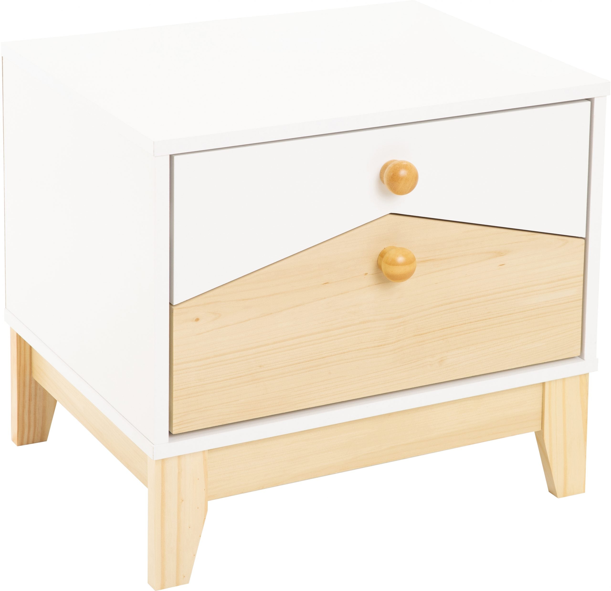 Cody 2 Drawer Bedside White/Pine Effect