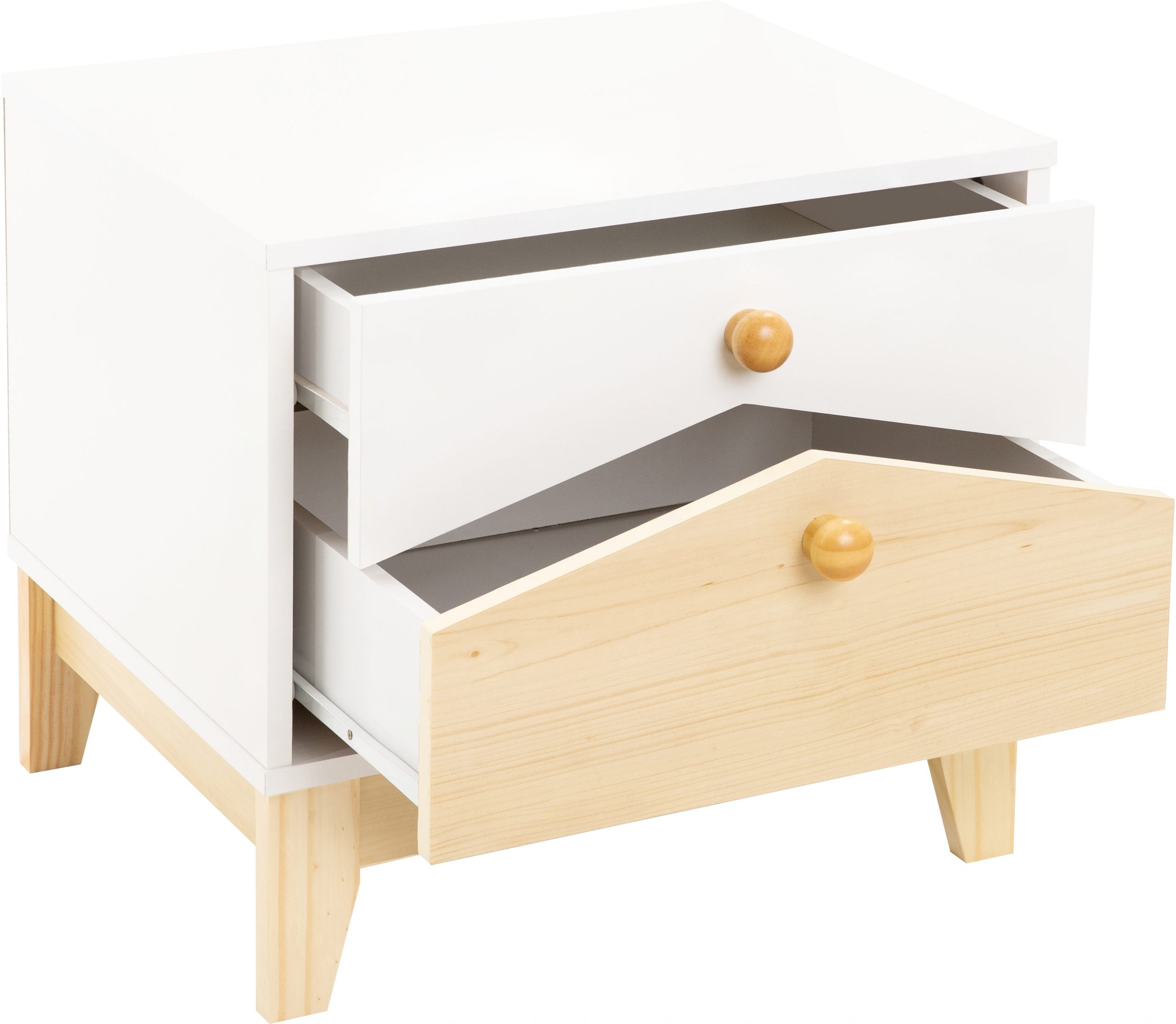 Cody 2 Drawer Bedside White/Pine Effect