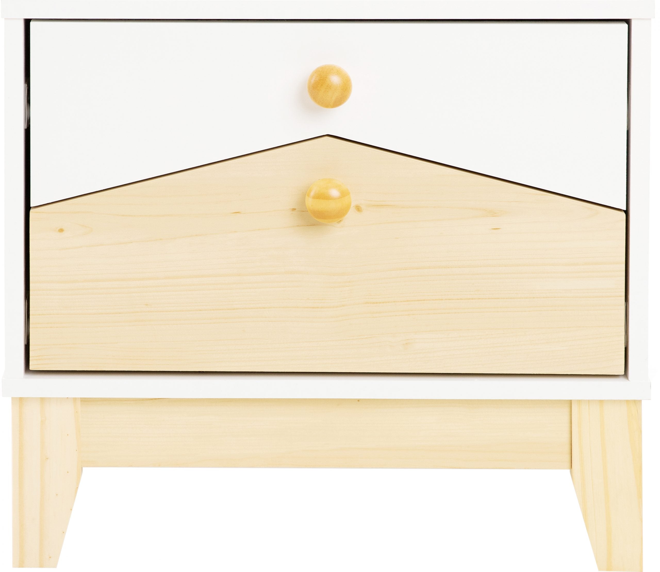 Cody 2 Drawer Bedside White/Pine Effect