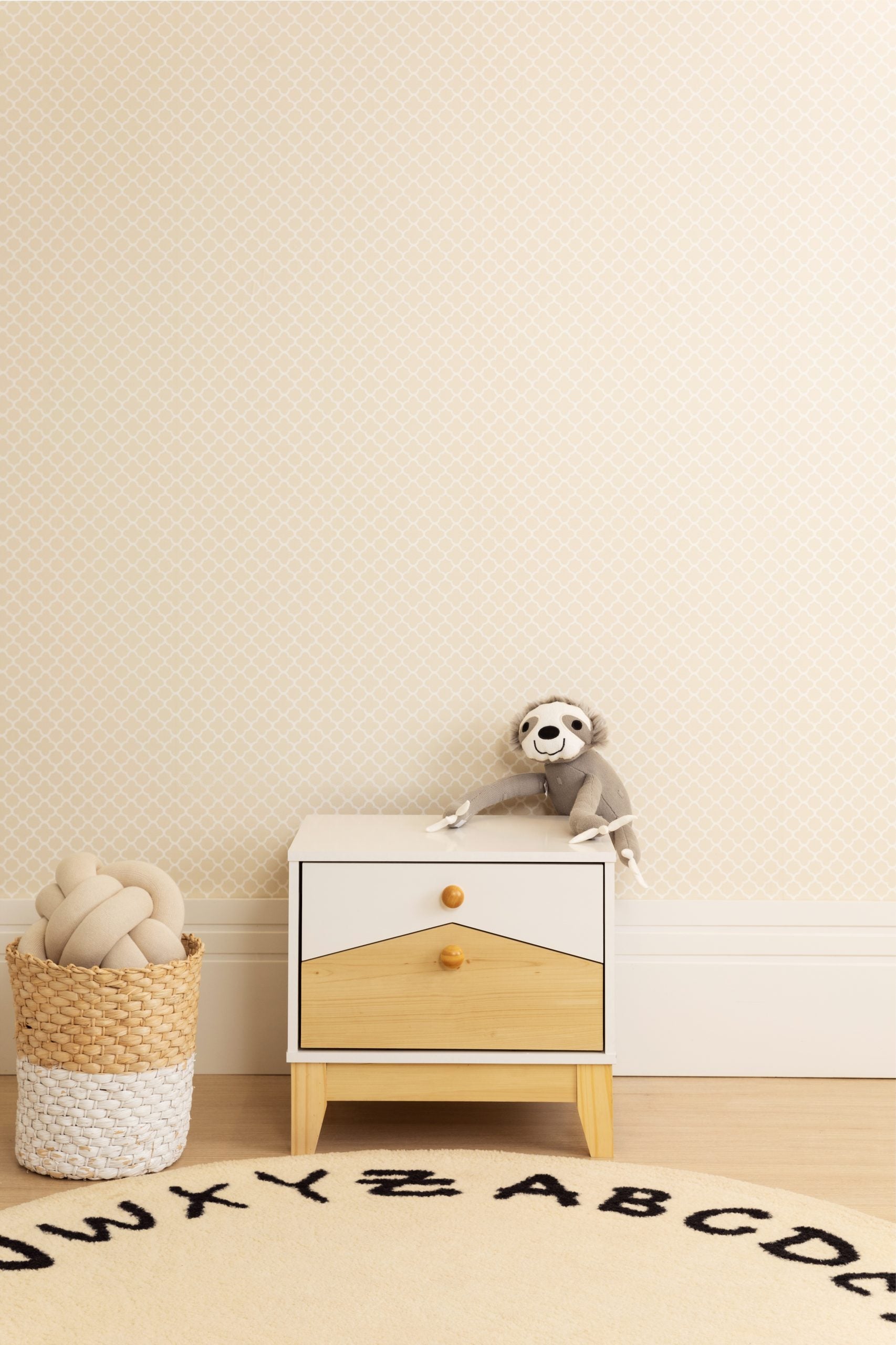 Cody 2 Drawer Bedside White/Pine Effect