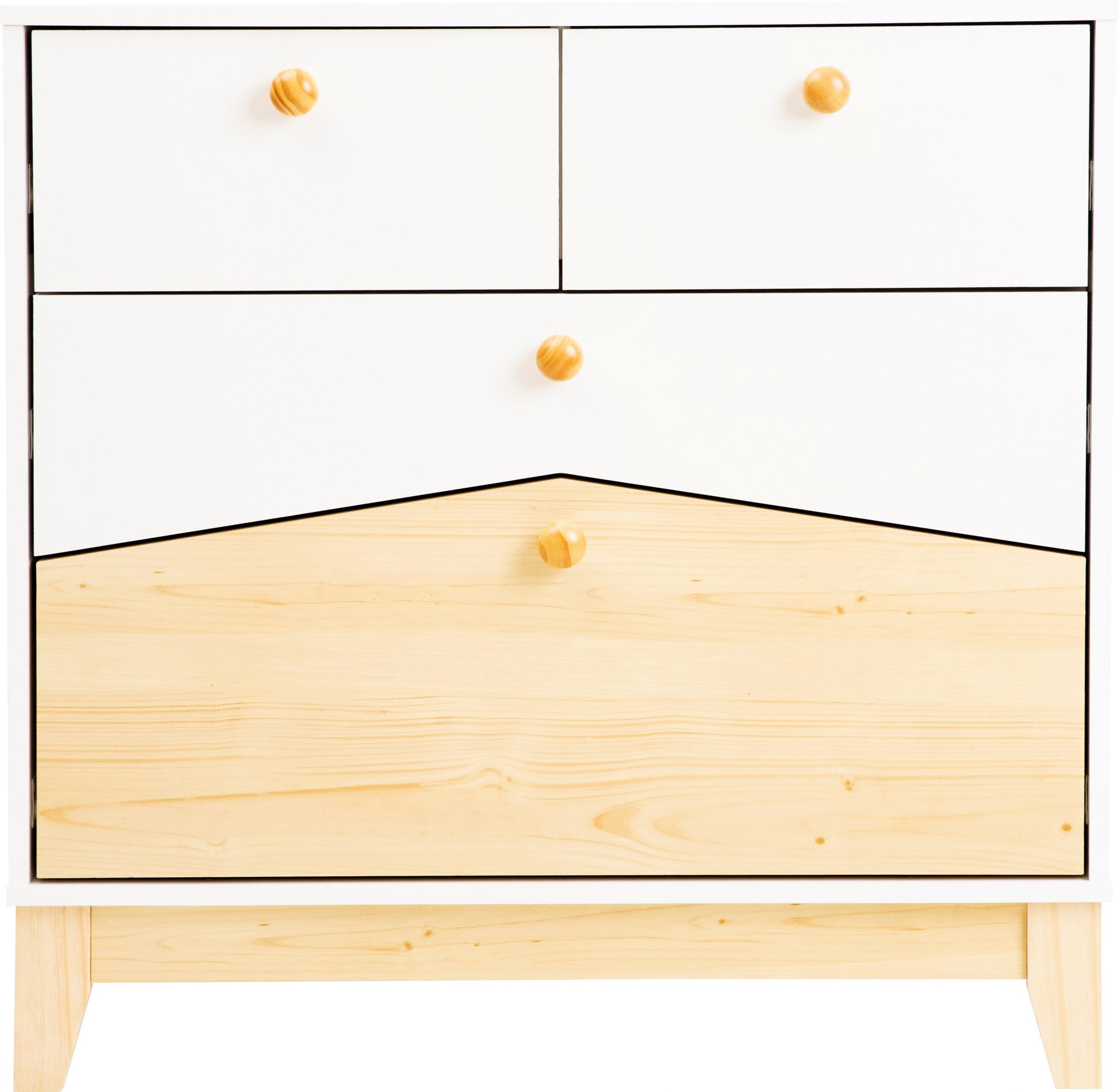 Cody 2+2 Drawer Chest White/Pine Effect