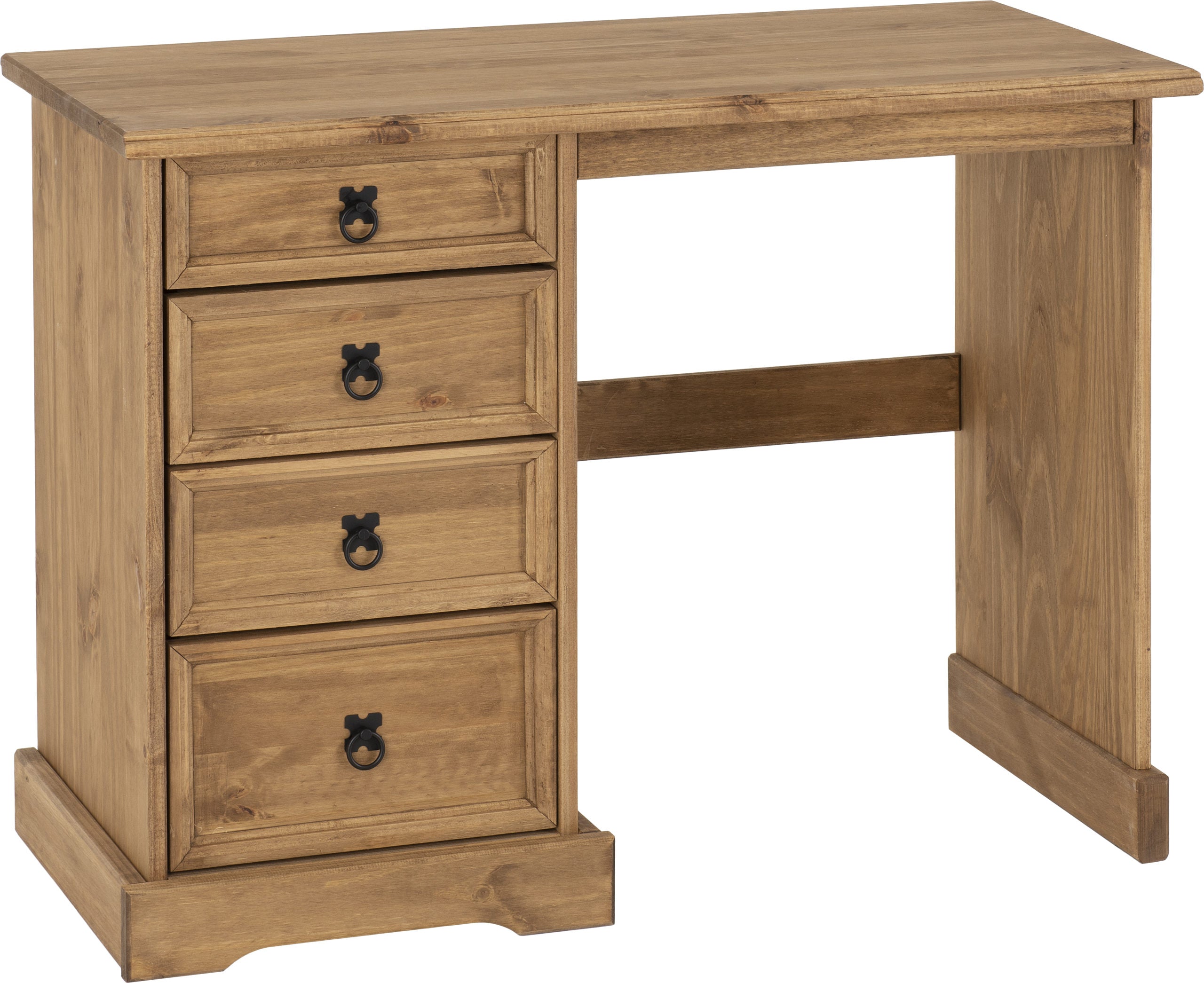 4 Drawer Dressing Table Distressed Waxed Pine