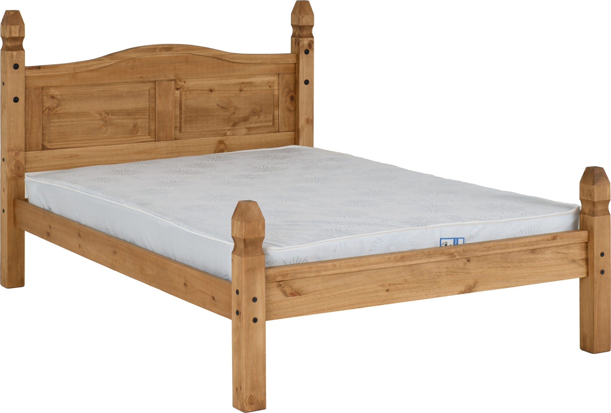 Corona 4'6" Bed Low Foot End Distressed Waxed Pine