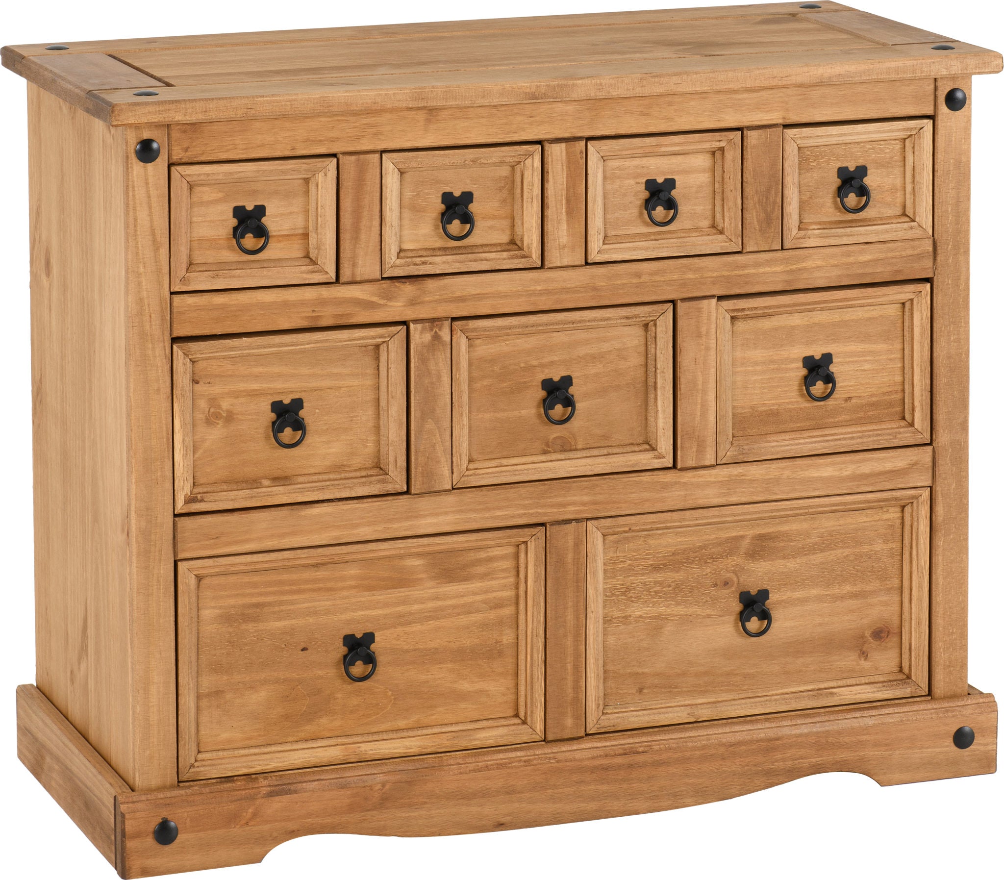 4+3+2 Drawer Merchant Chest Distressed Waxed Pine