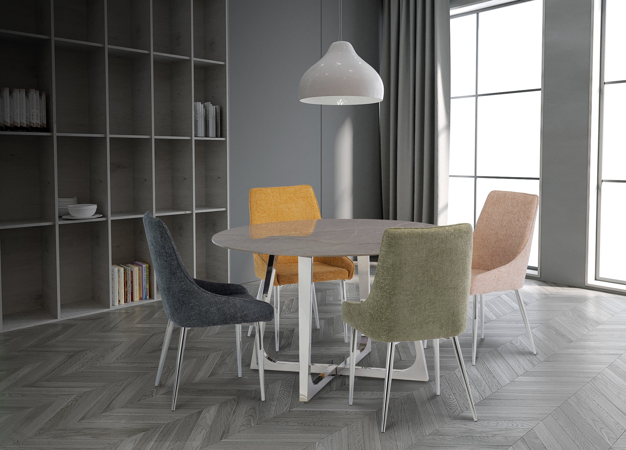 stone top round dining table