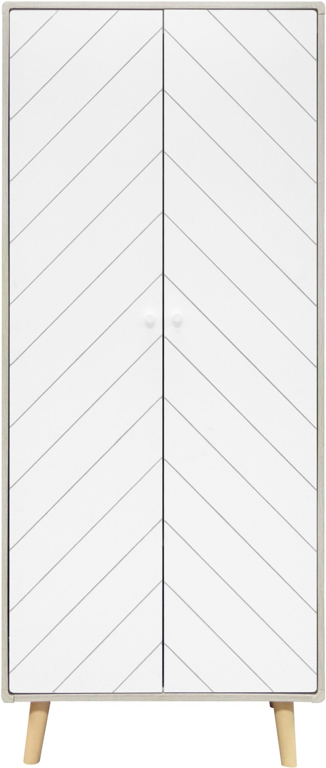 Dixie 2 Door Wardrobe Dusty Grey/White