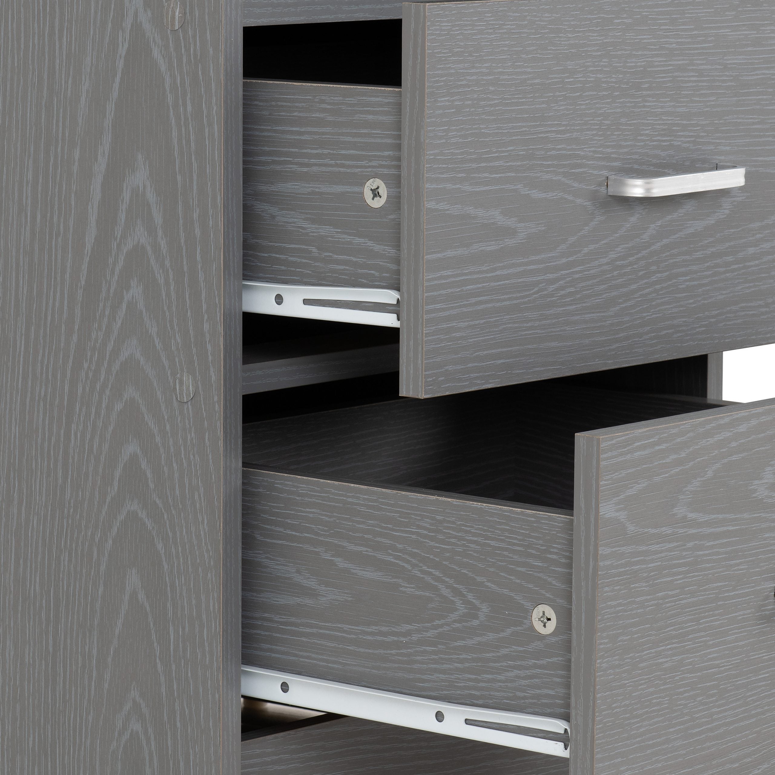 2 drawer grey nightstand