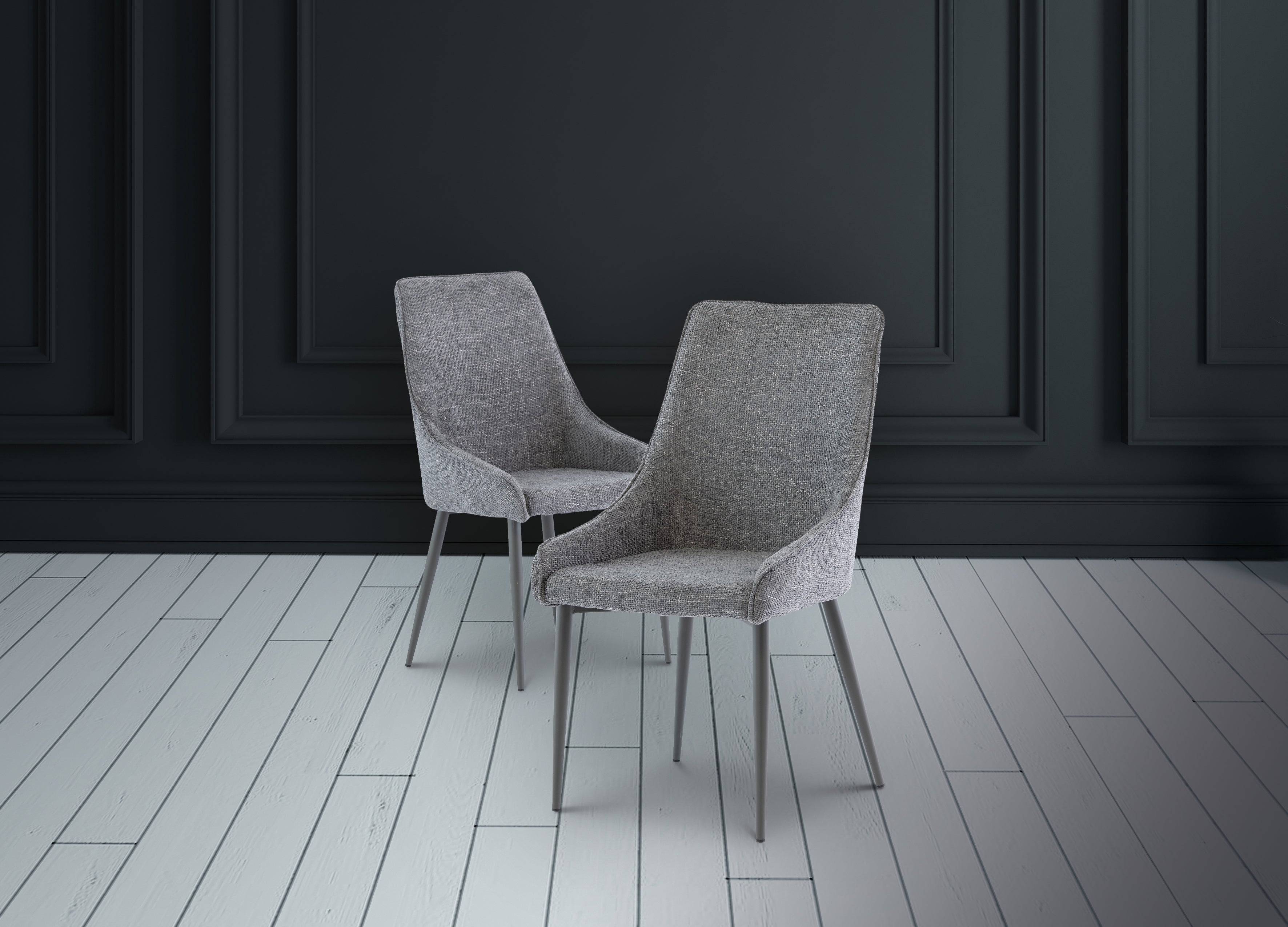 Jenison Textured Fabric Dining Chair (Pairs)