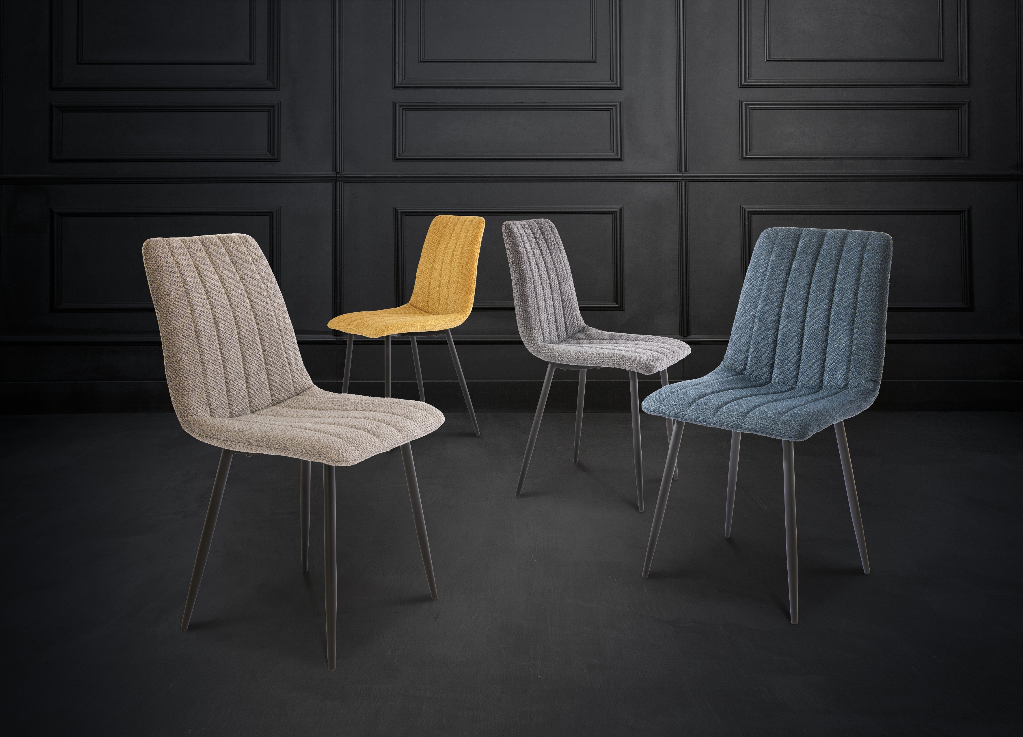 Laura Textured Fabric Dining Chair (Pairs)