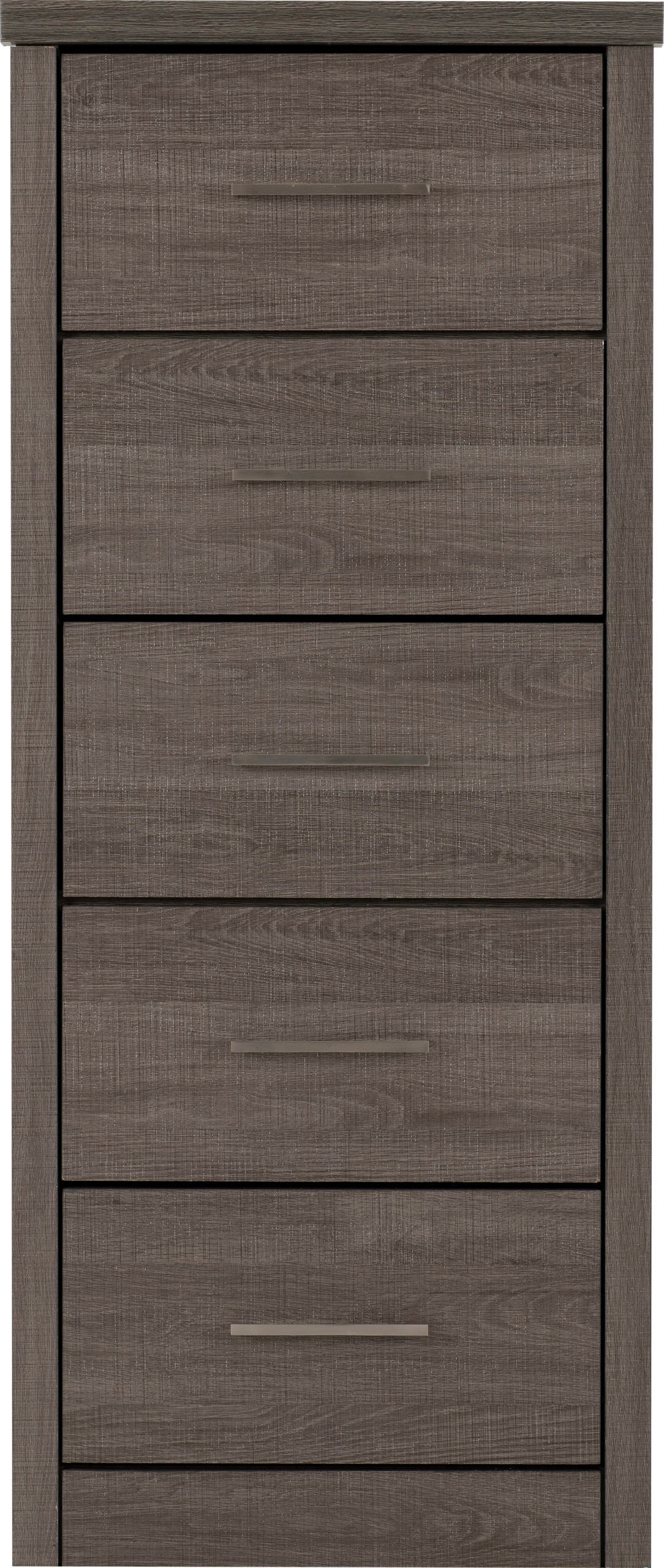 Lisbon 5 Drawer Narrow Chest Black Wood Grain