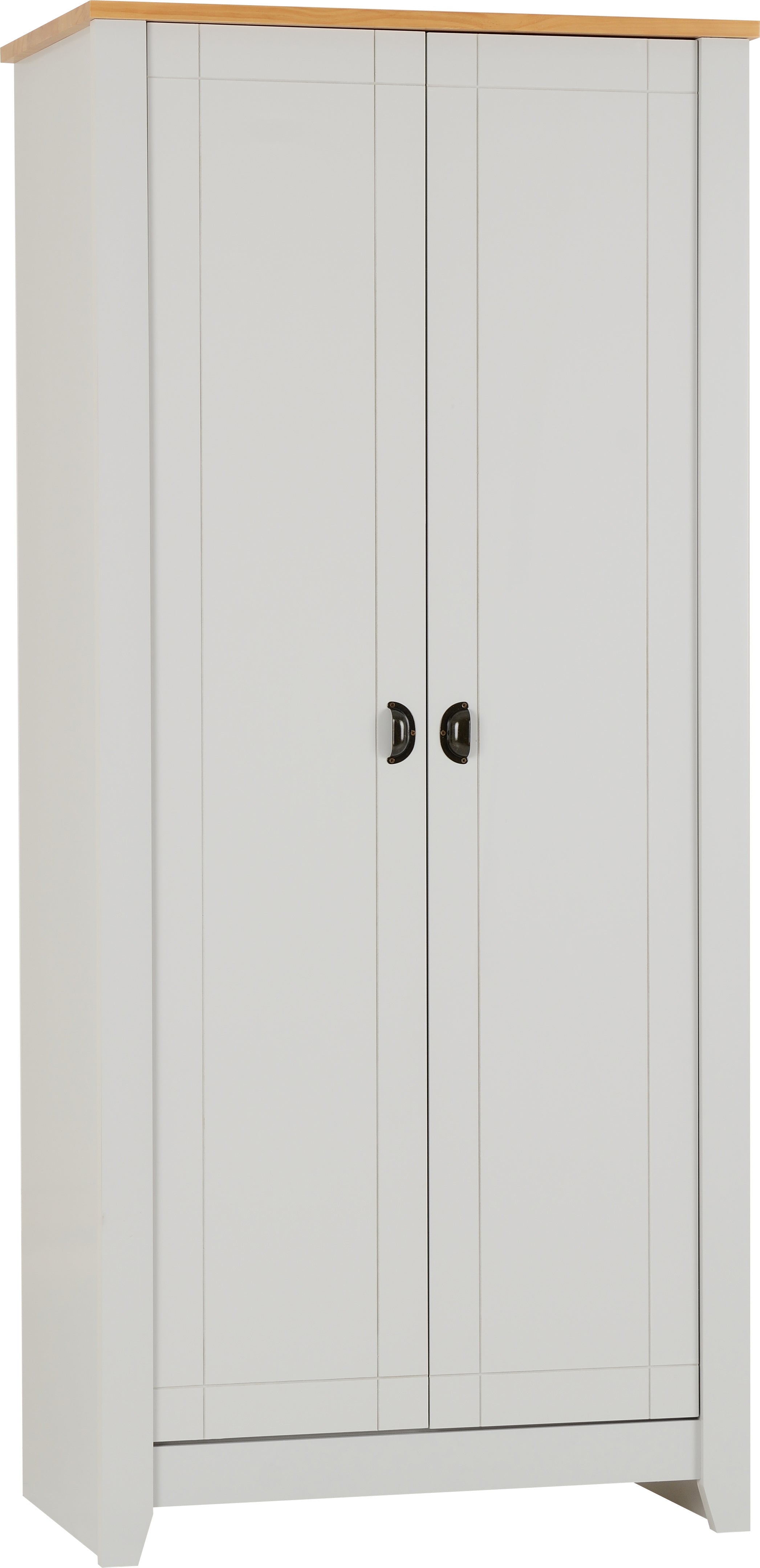 2 Door Wardrobe Grey/Oak Lacquer